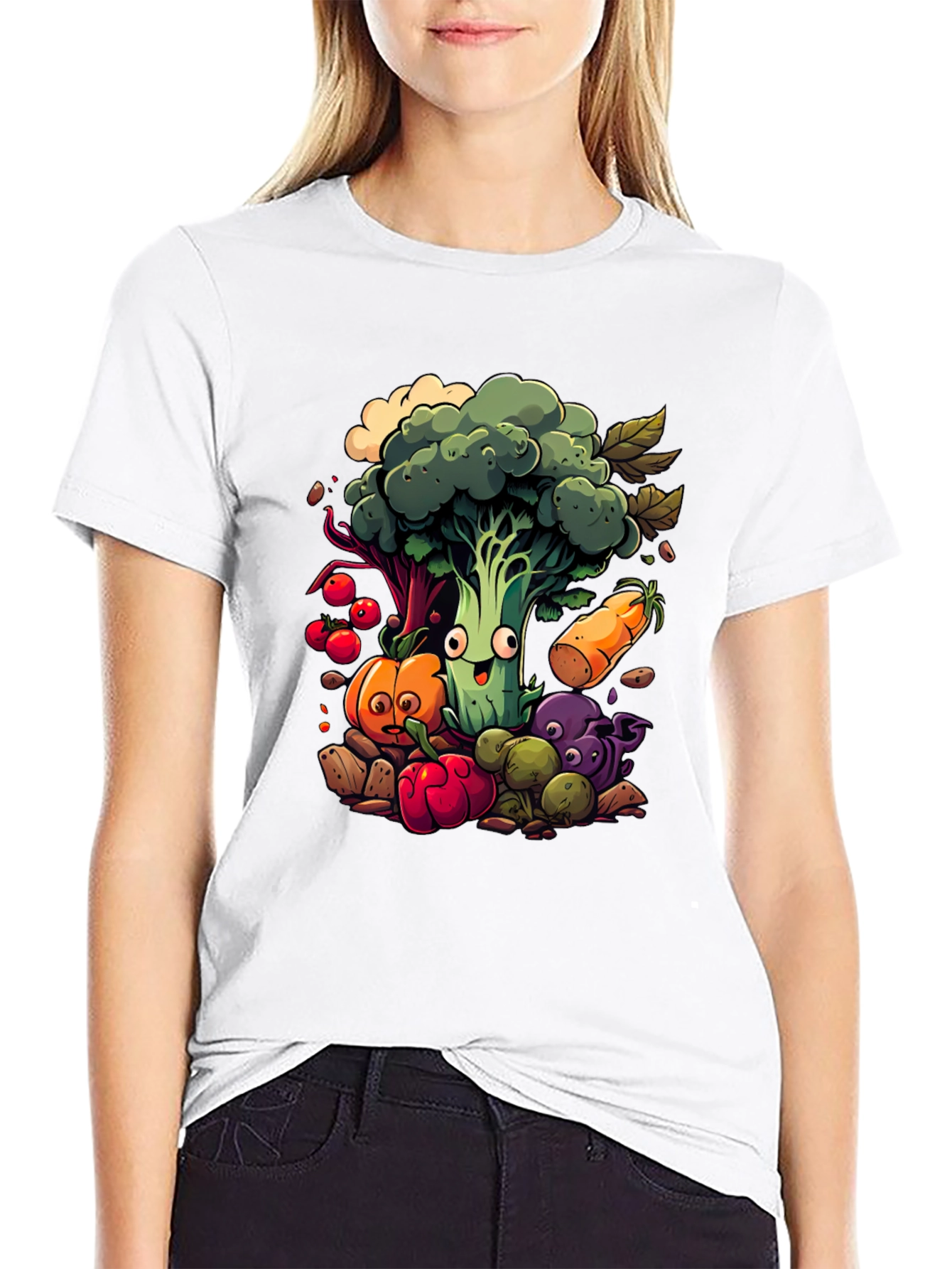 Vegetable Cartoon Graphic Tee - 9