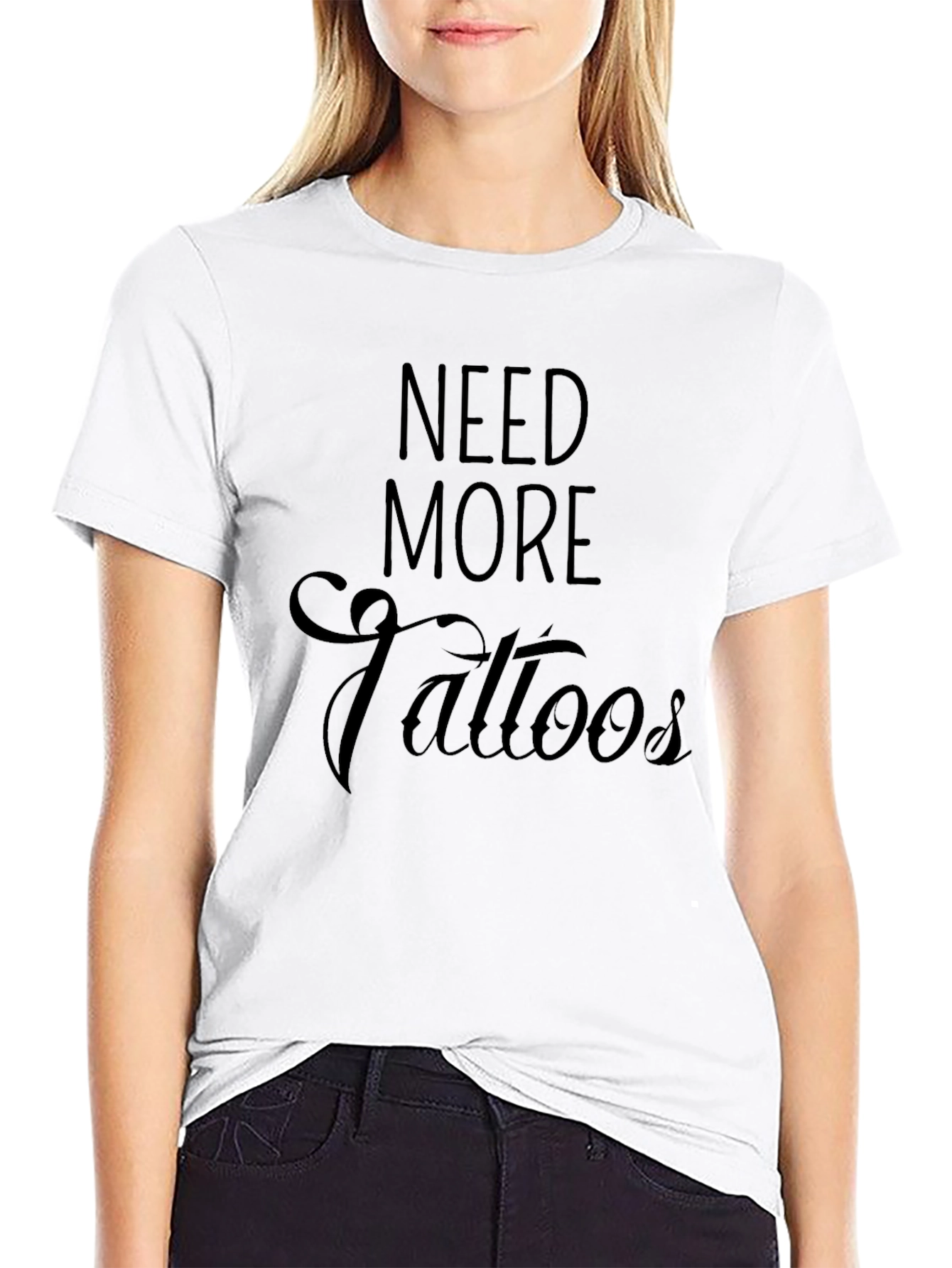 Black Need More Tattoos Black T-Shirt view 9