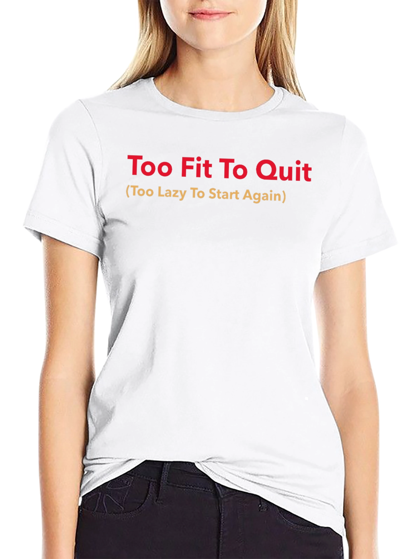 Black Too Fit To Quit Graphic Tee view 9