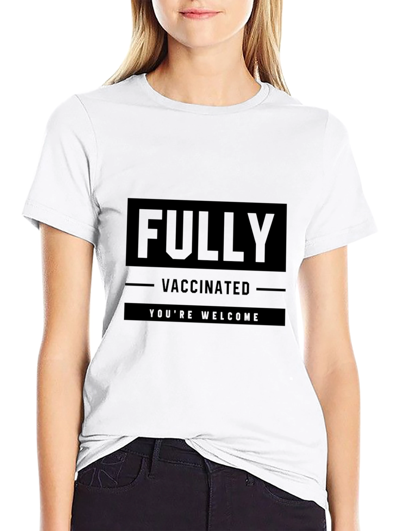 Black Fully Vaccinated Graphic Tee - Black view 9