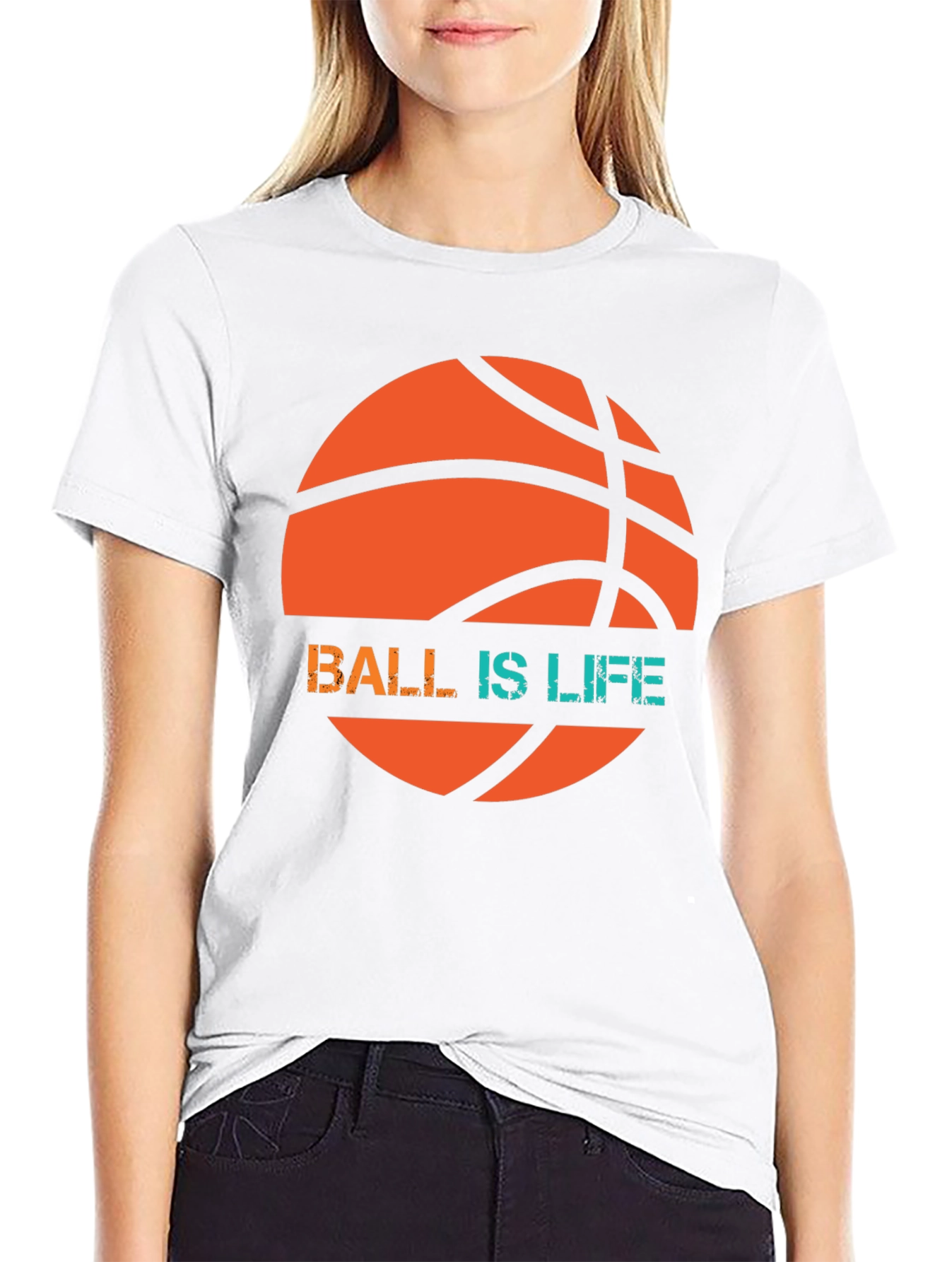 Black Ball is Life Graphic Tee - Basketball T-Shirt view 9
