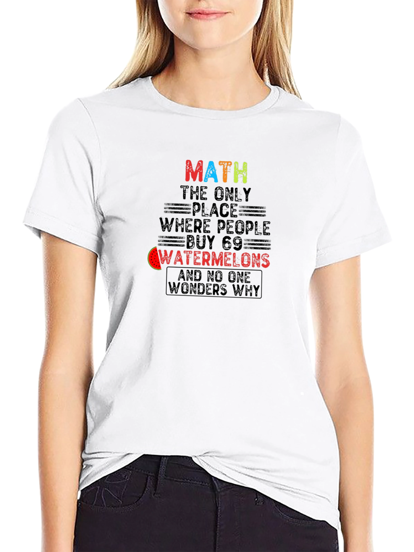 Black Math Watermelons T-Shirt Funny Math Lover Tee view 9