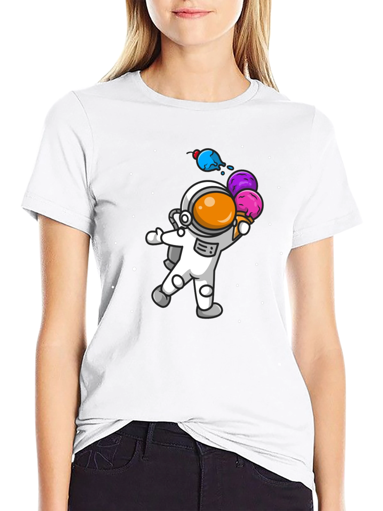 Black Astronaut Ice Cream T-Shirt view 9