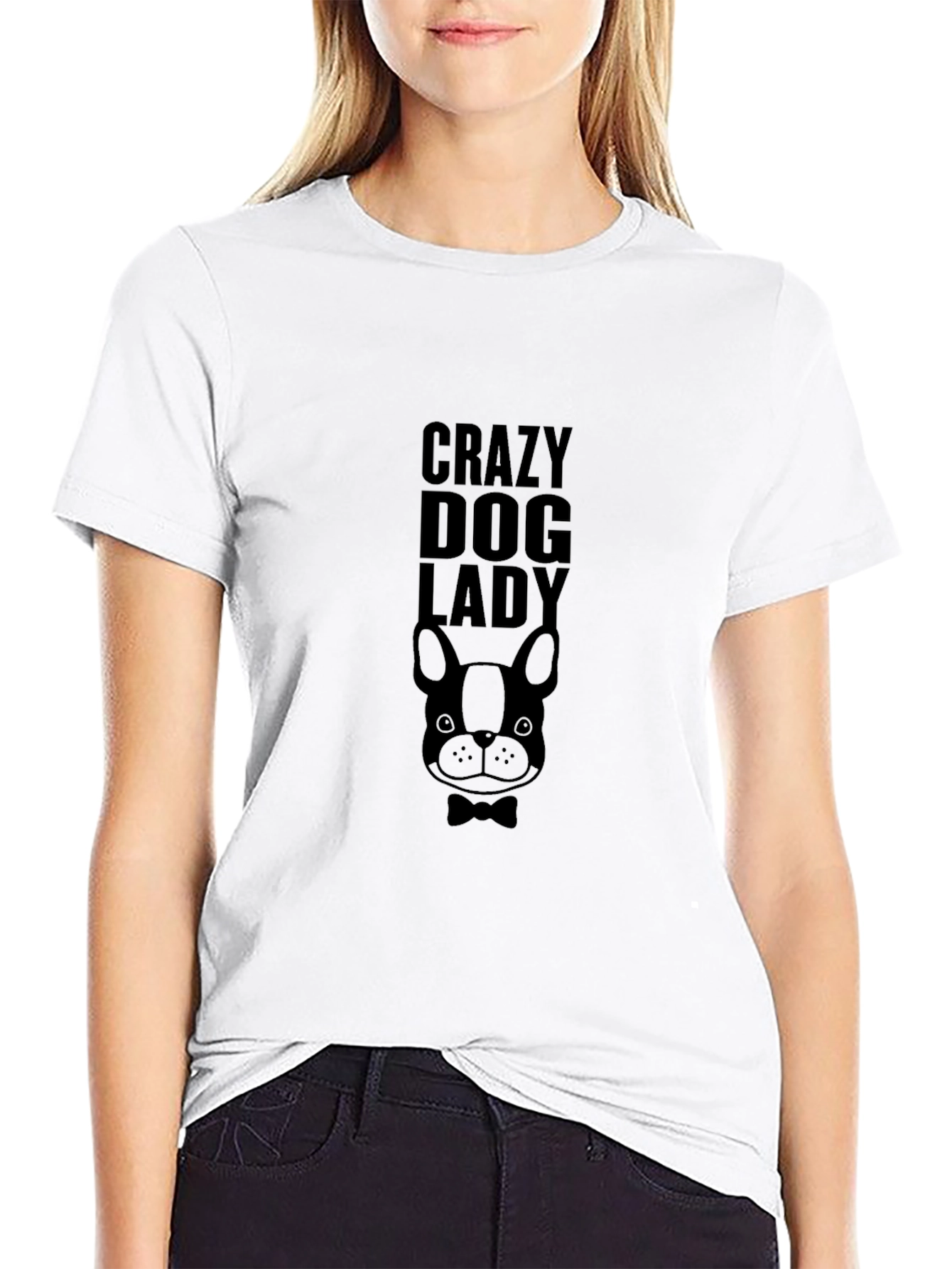 Black Crazy Dog Lady Graphic Tee view 9