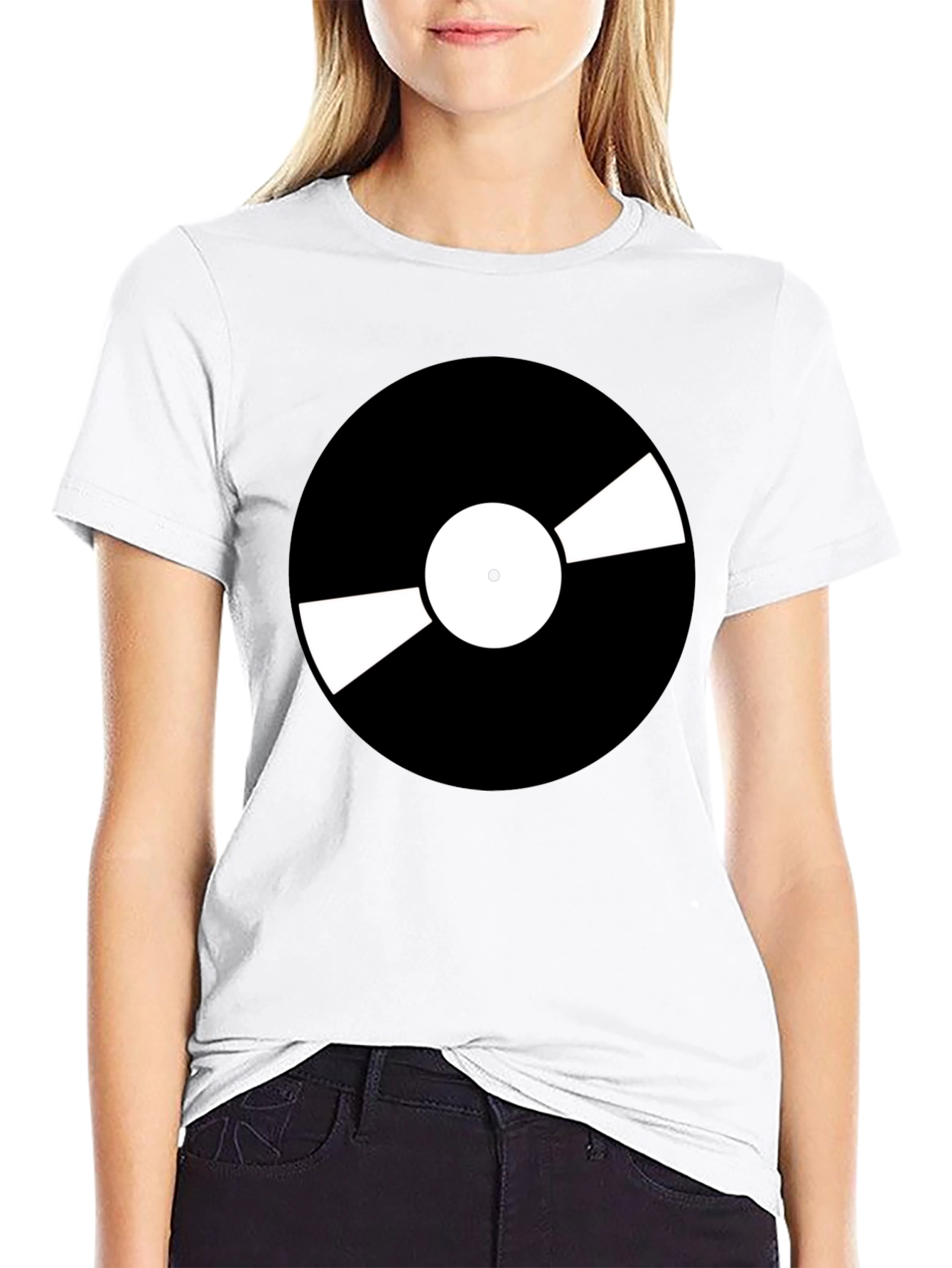 Black Retro Vinyl Record Graphic T-Shirt - Cool Music Lover Tee view 9