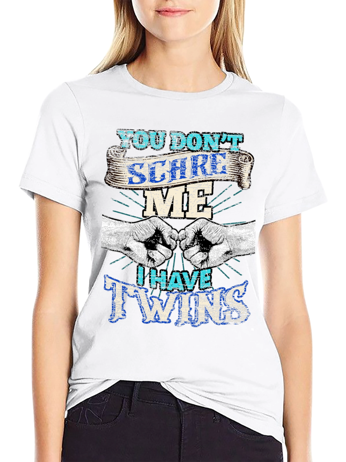 Black You Don't Scare Me I Have Twins T-Shirt view 9