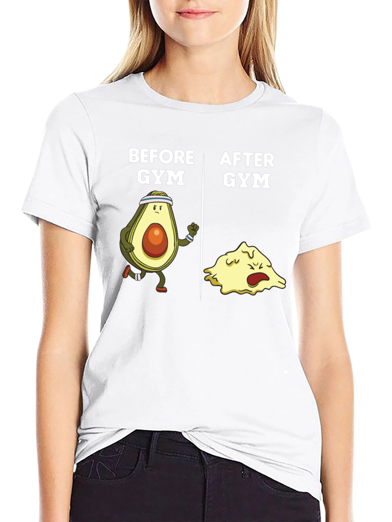 Black Funny Gym Avocado Black T-Shirt view 9