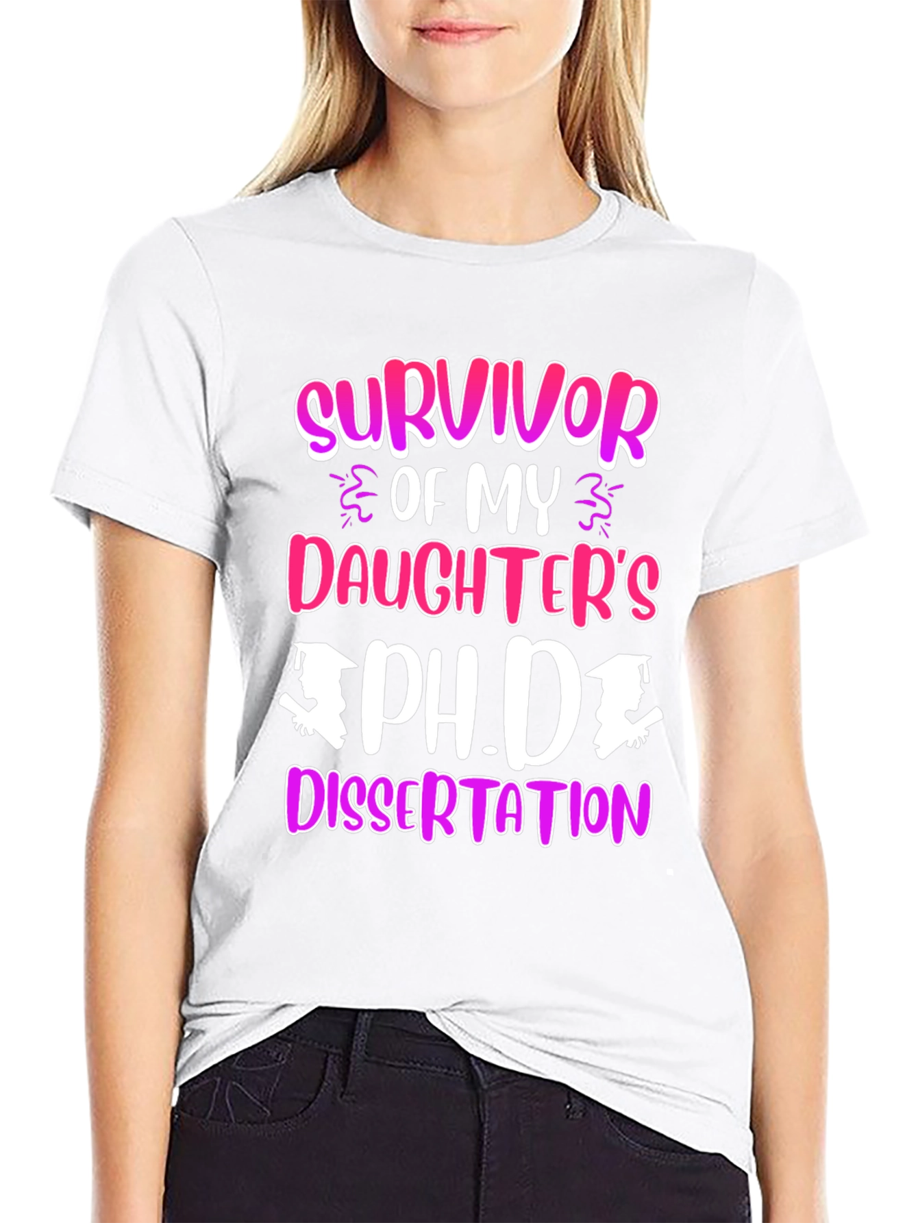 Black Survivor of My Daughter's Ph.D. Dissertation T-Shirt view 9