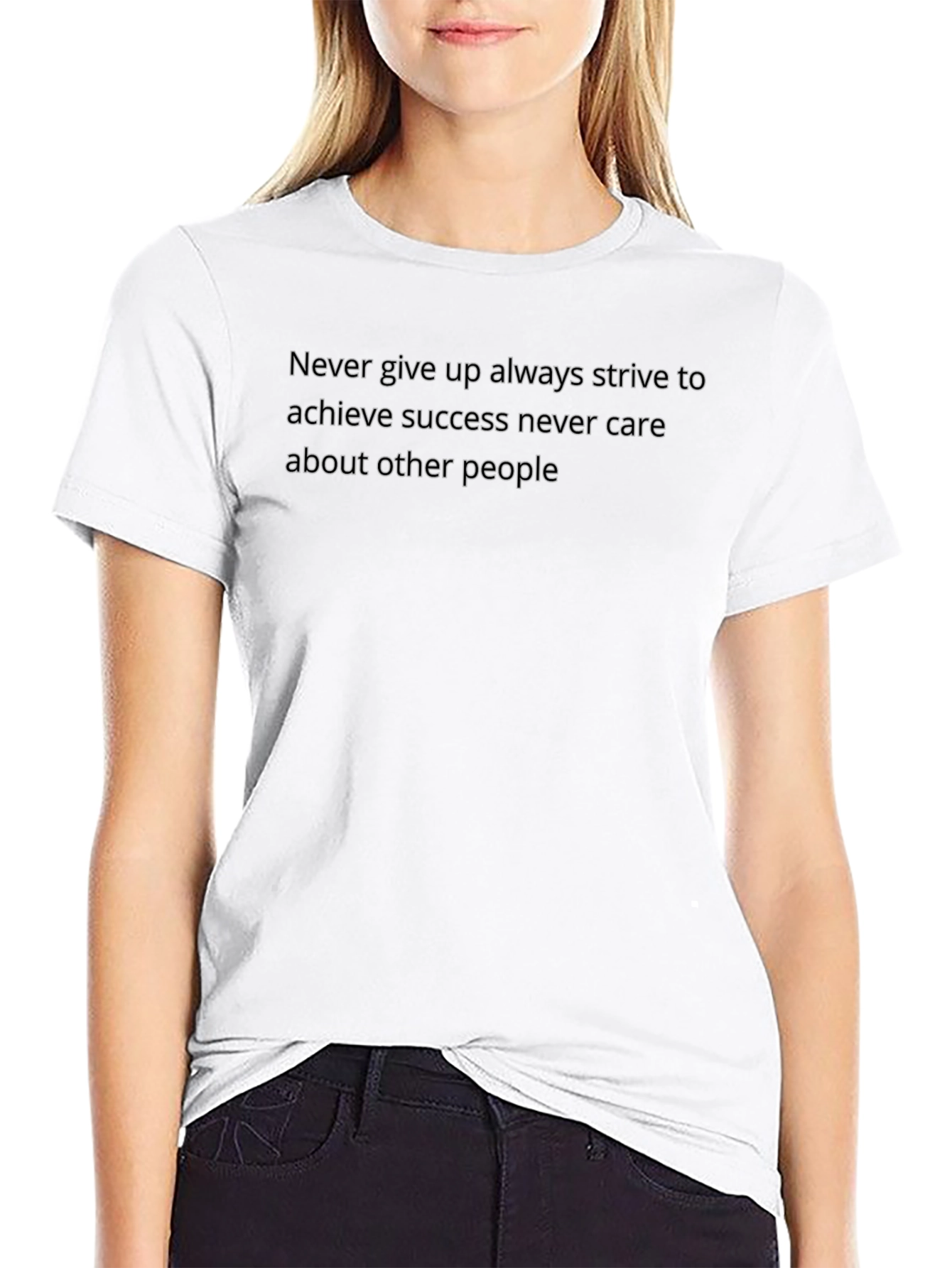 Black Motivational Slogan T-Shirt - Black view 9