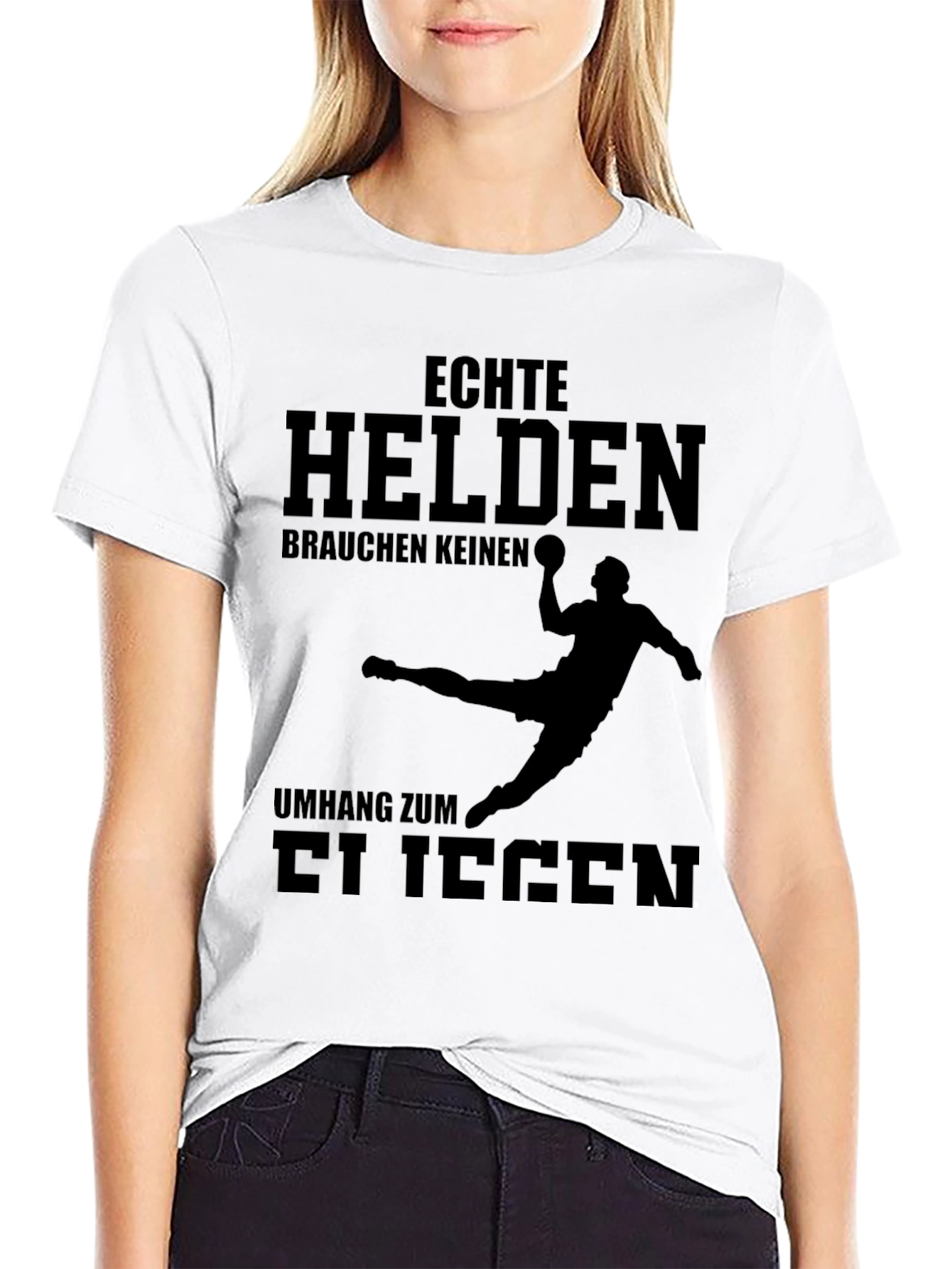 Black Echte Helden T-Shirt - Handball Design view 9