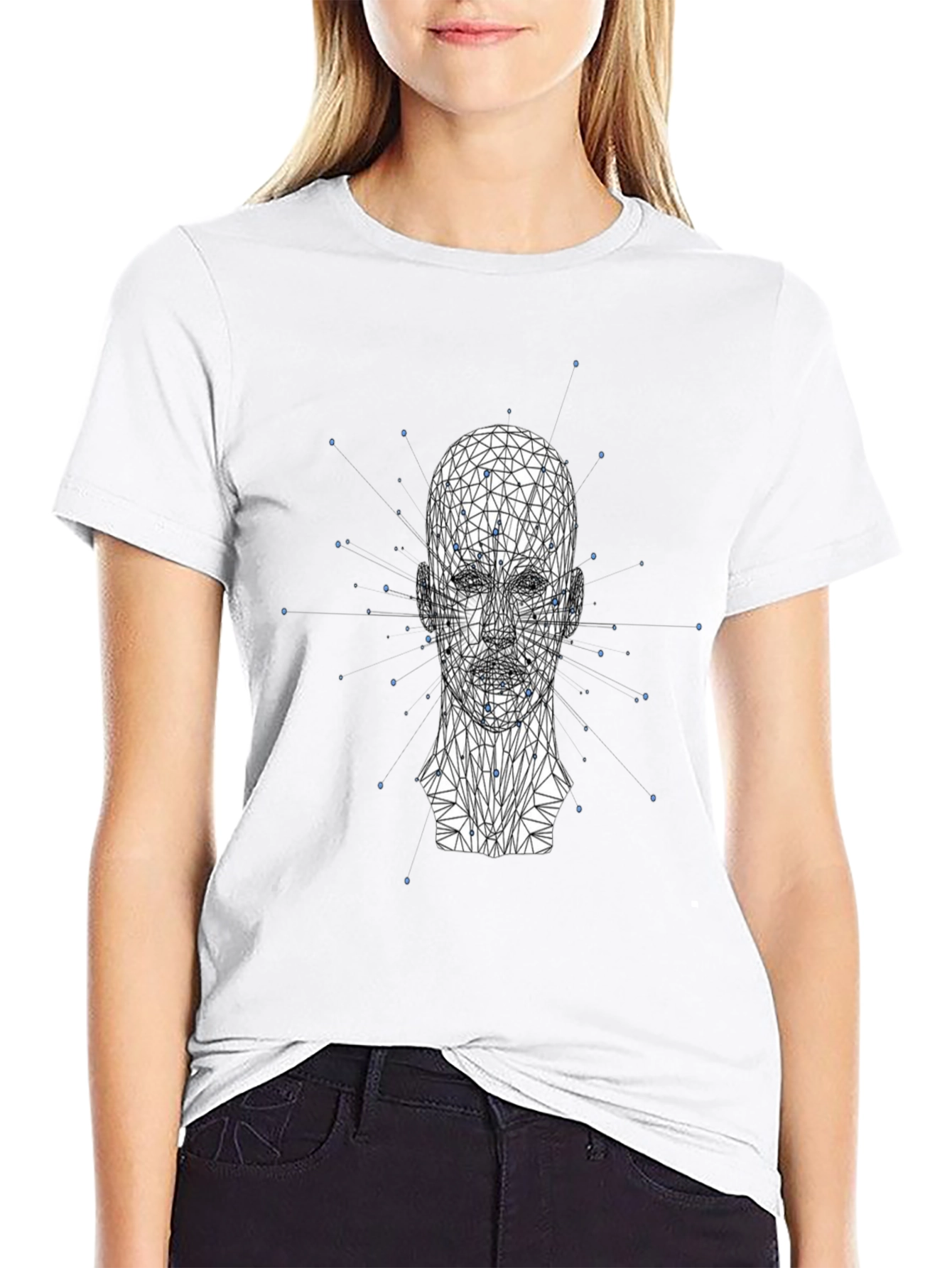 Black Geometric Head T-Shirt - Modern Style view 9