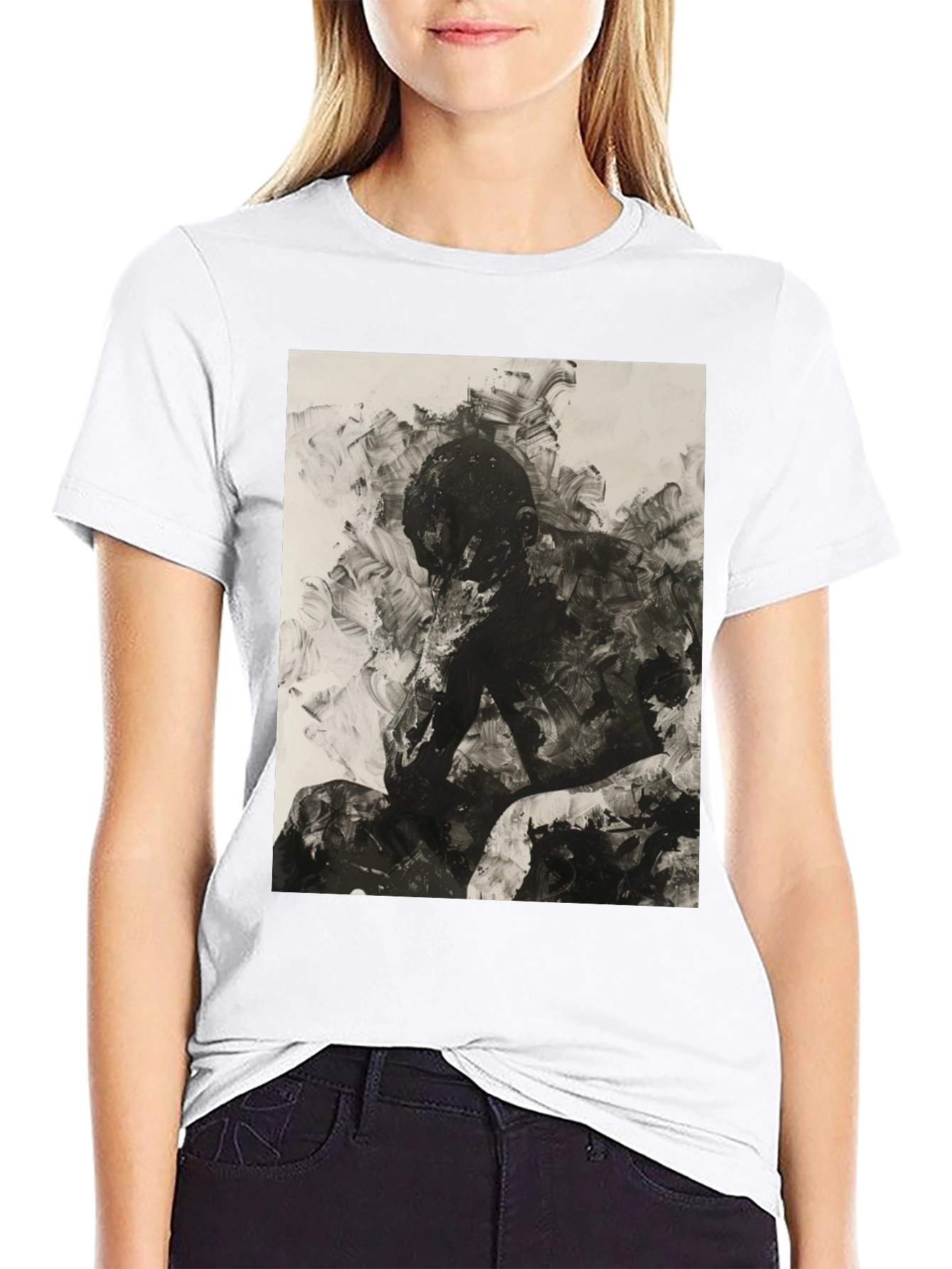 Black Abstract Art Black T-Shirt view 9
