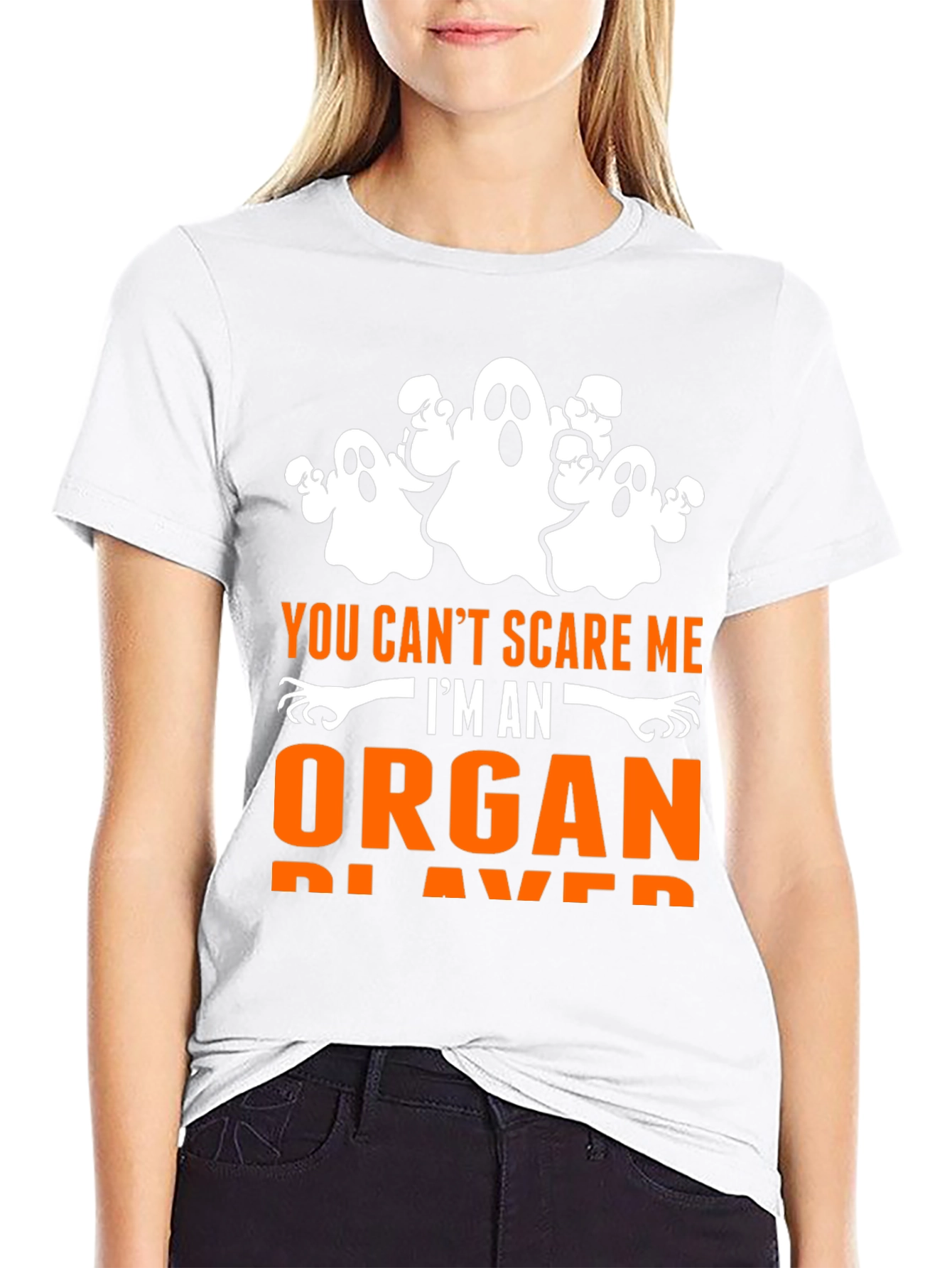 Black Funny Organ Player Halloween T-Shirt  view 9