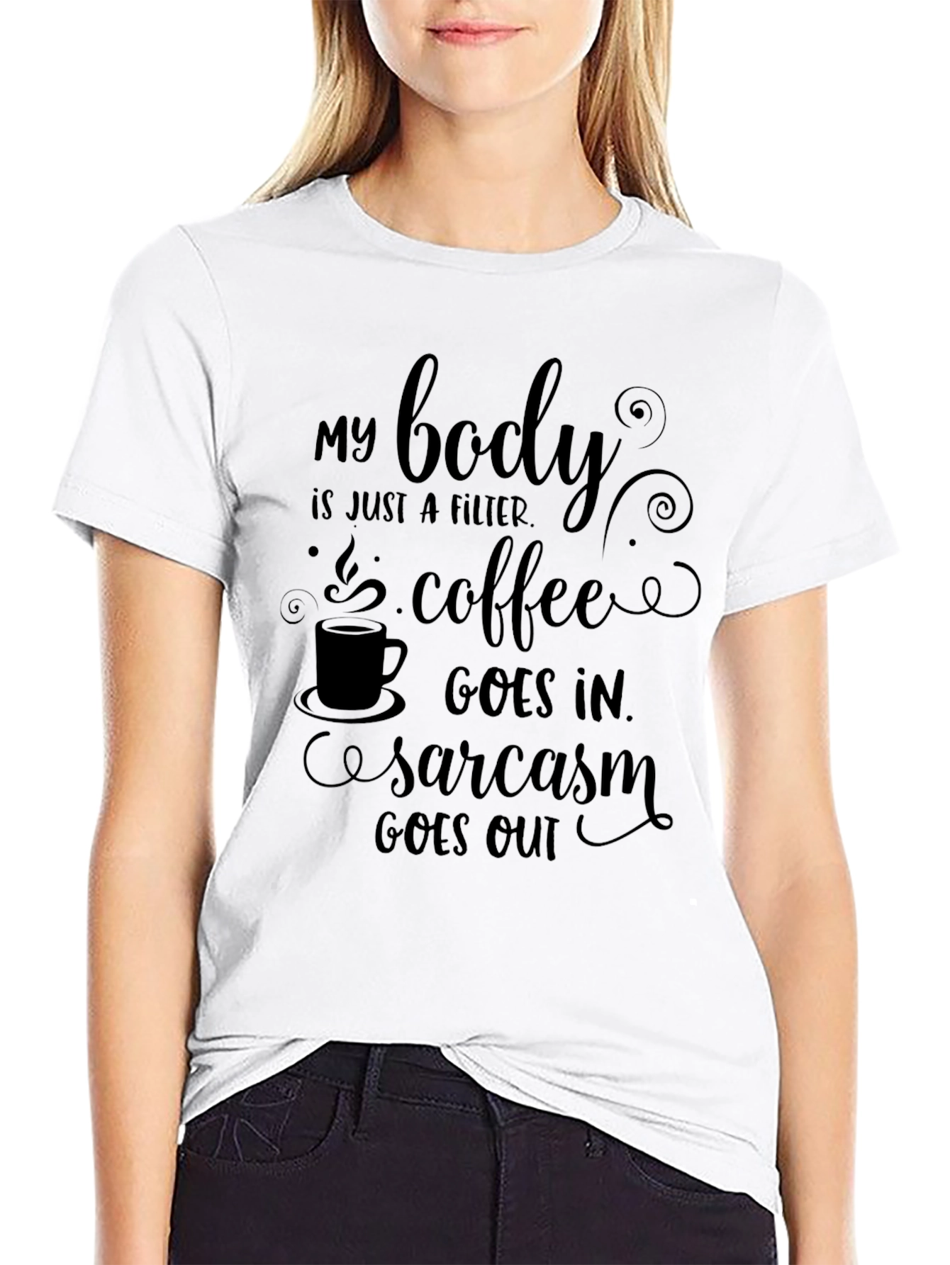 Black Coffee & Sarcasm Men's Graphic Tee view 9