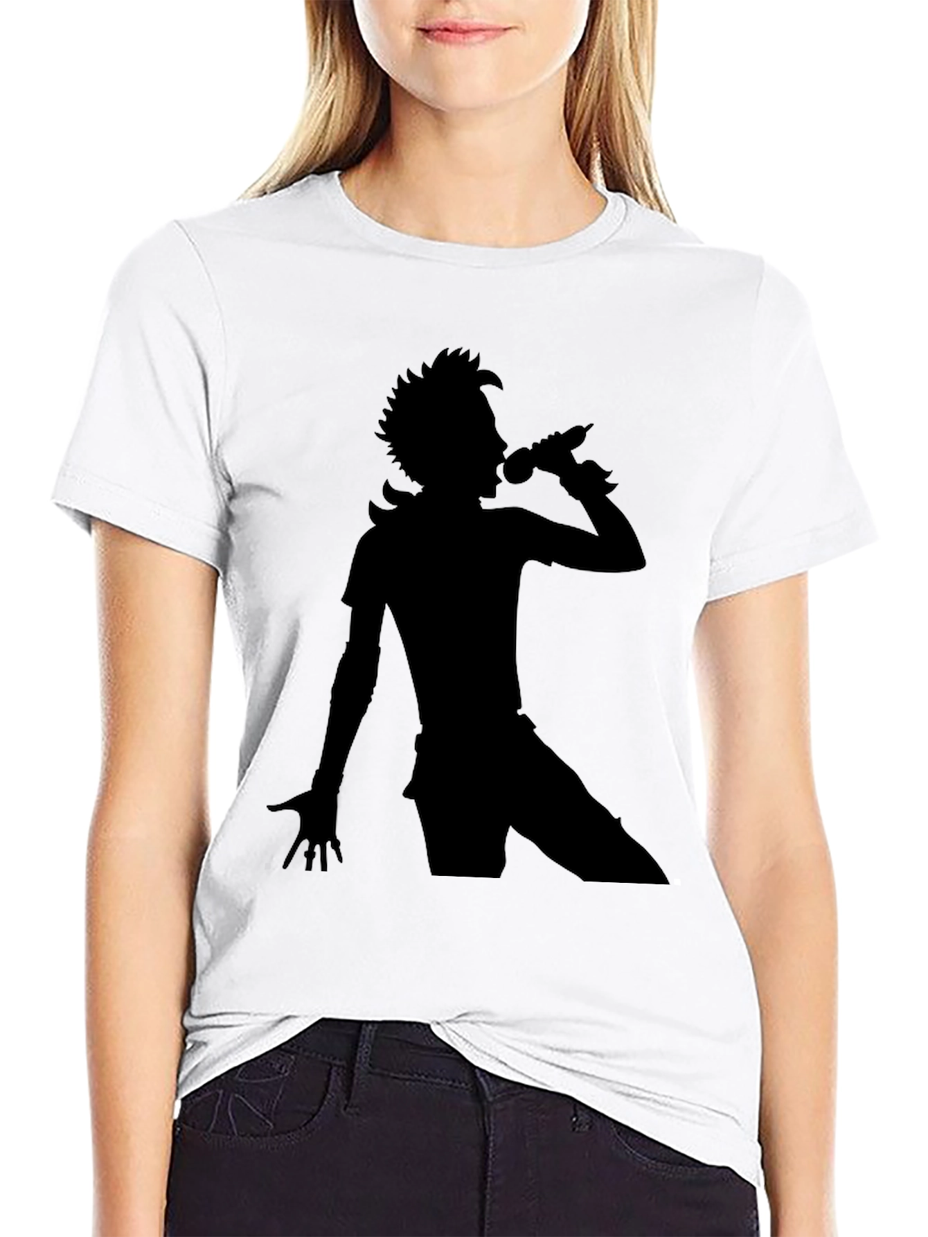 Black Silhouette Singer Black T-Shirt view 9