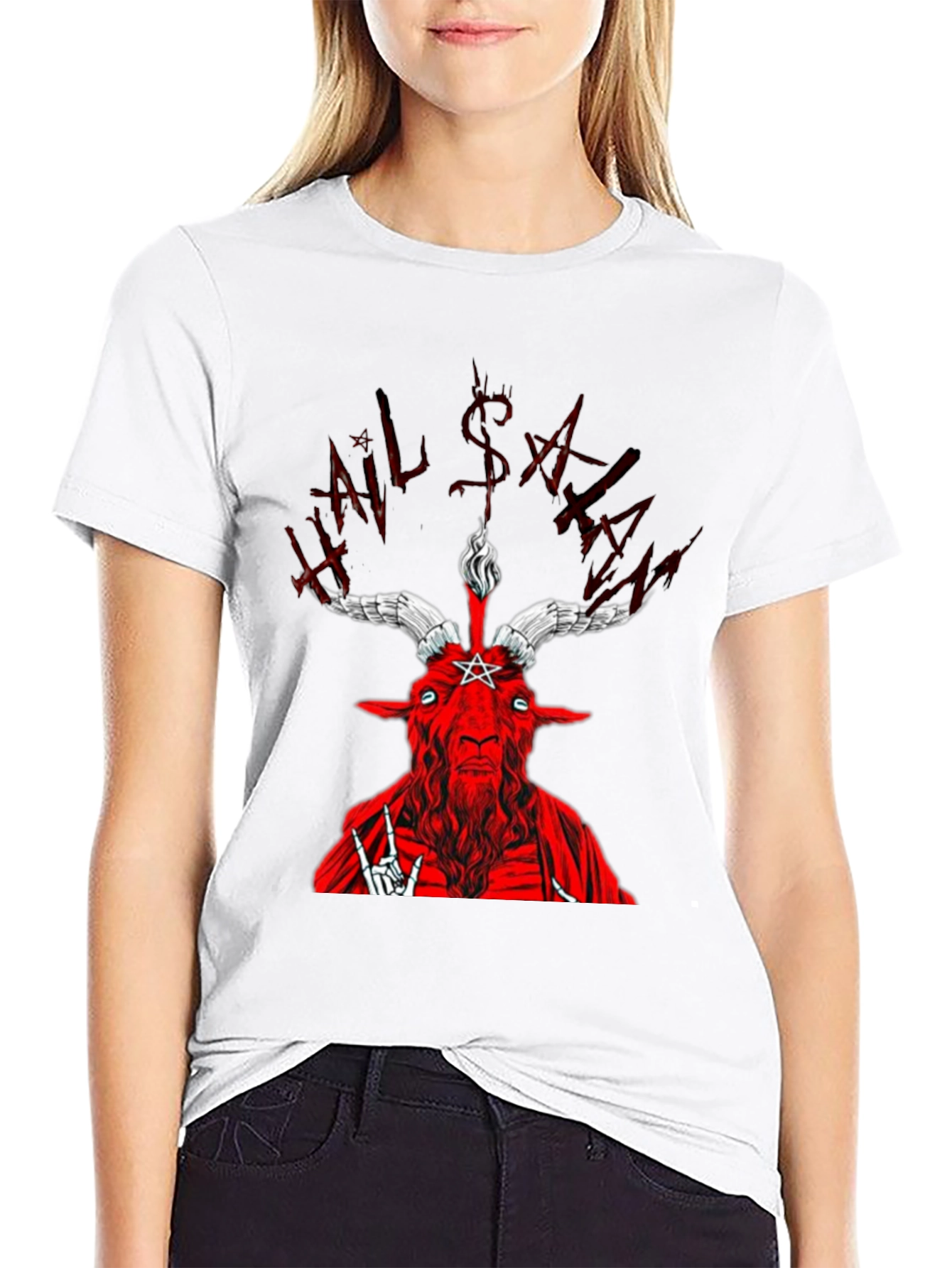 Hail Satan Graphic Tee - Black T-Shirt - 9