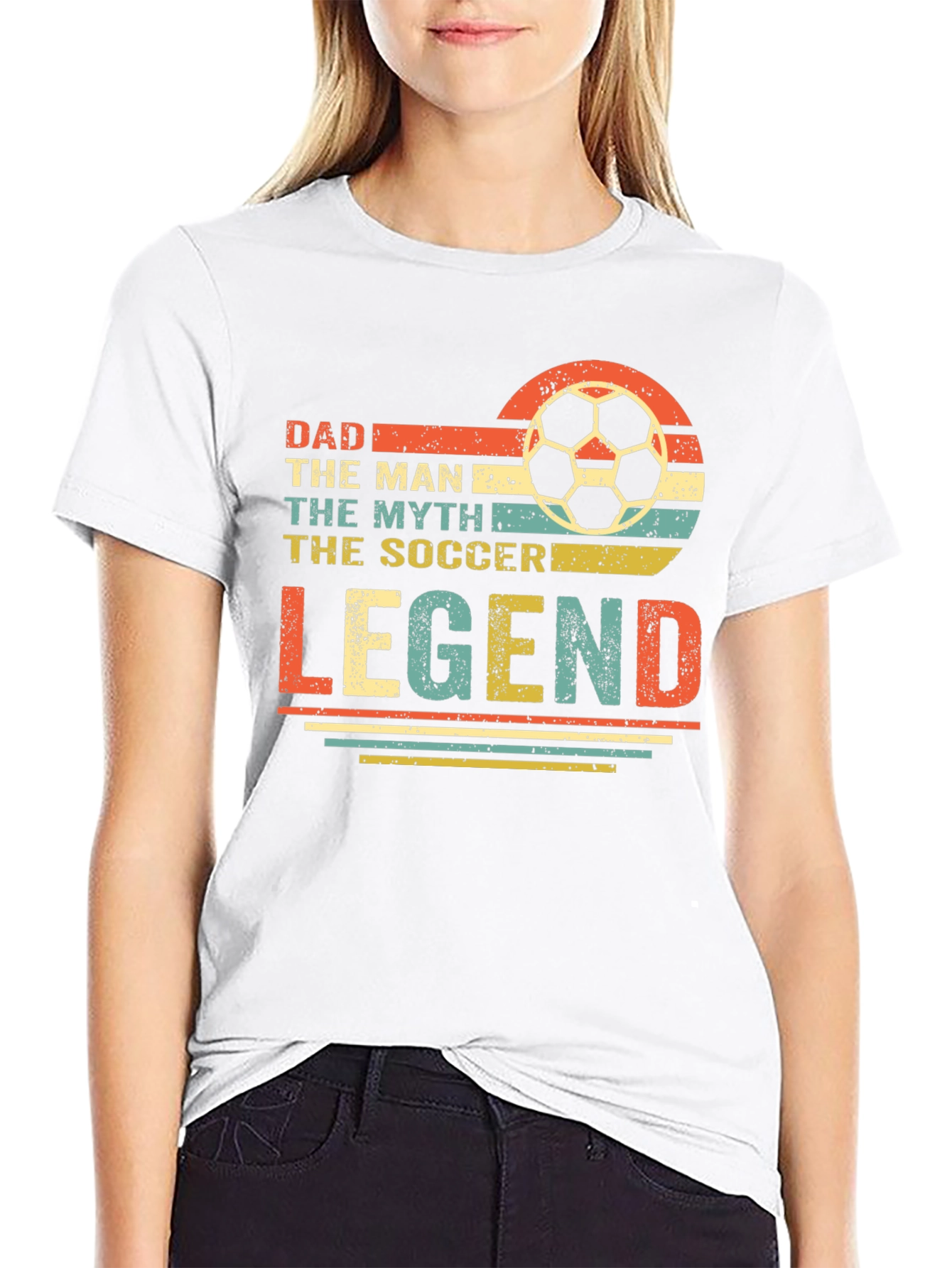 Black Dad Soccer Legend T-Shirt view 9
