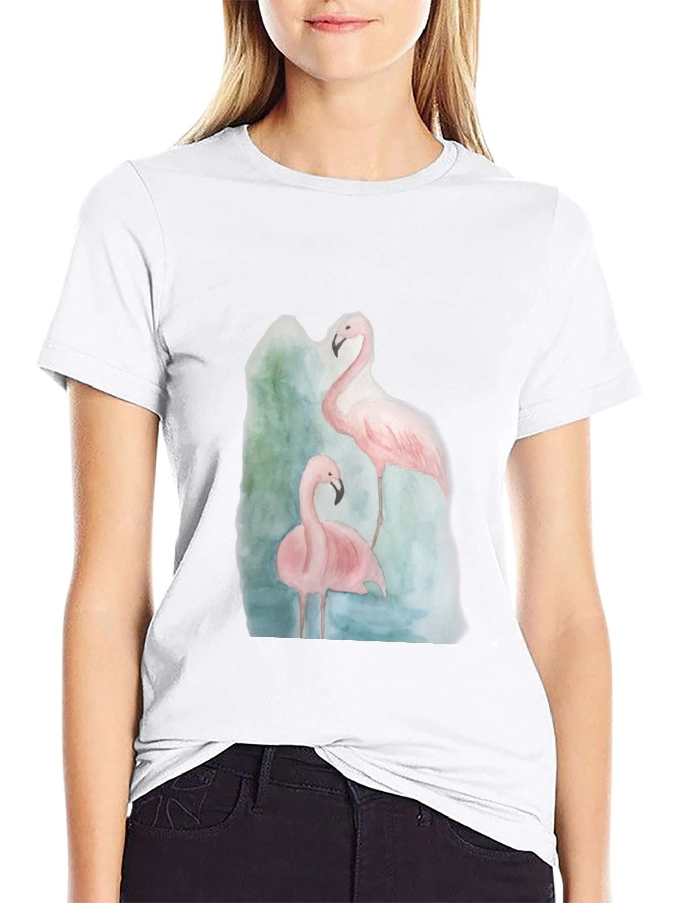 Black Flamingo Graphic Tee - Black Cotton Casual Shirt view 9
