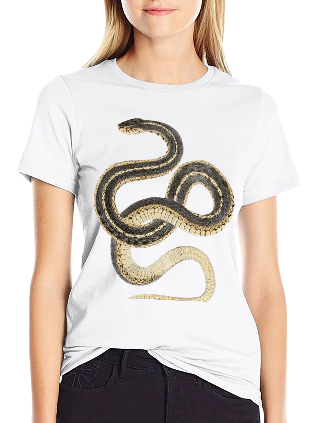 Black Snake Graphic T-Shirt - Black Cotton Tee view 9
