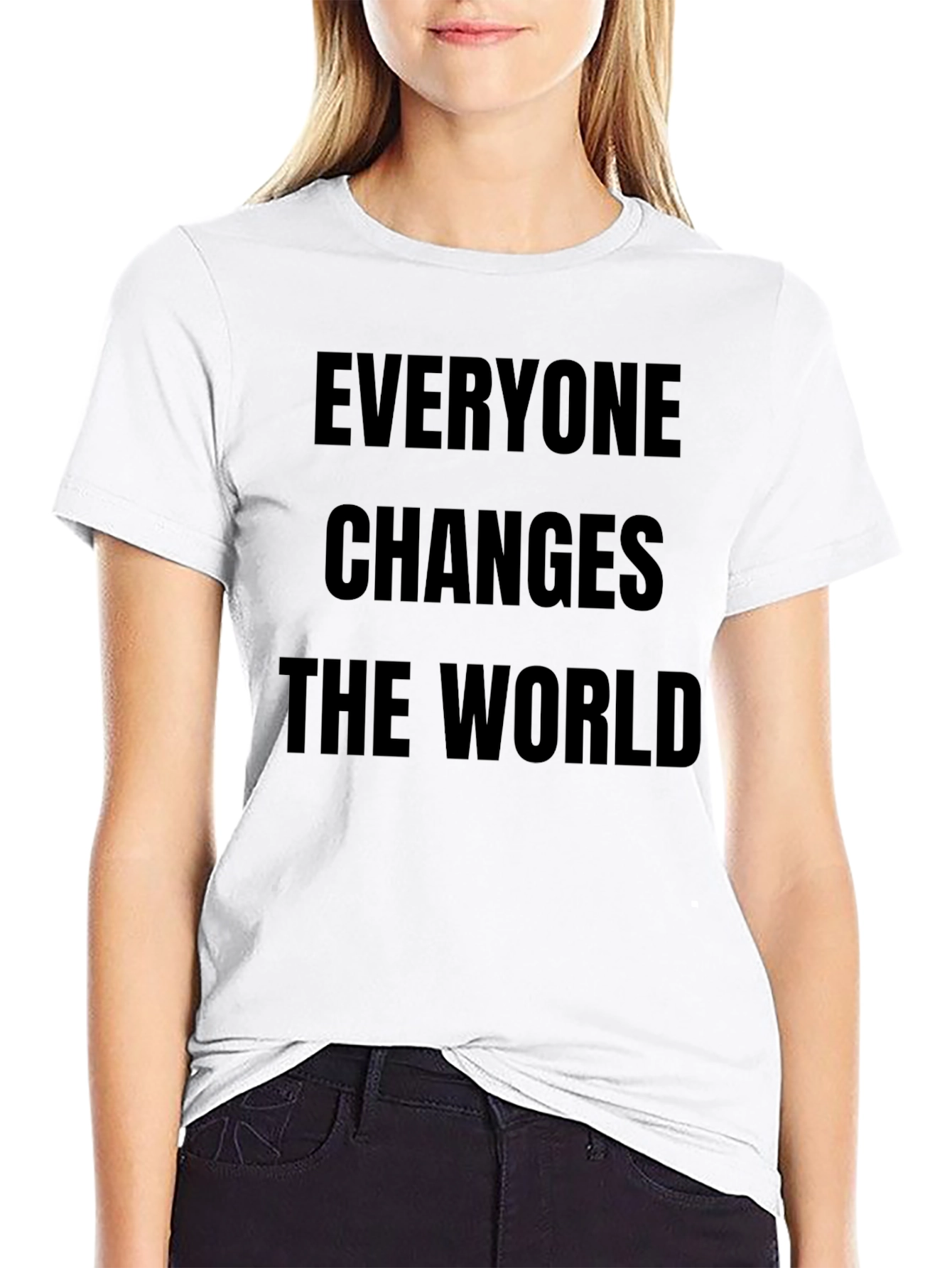 Black Everyone Changes The World T-Shirt - Black view 9