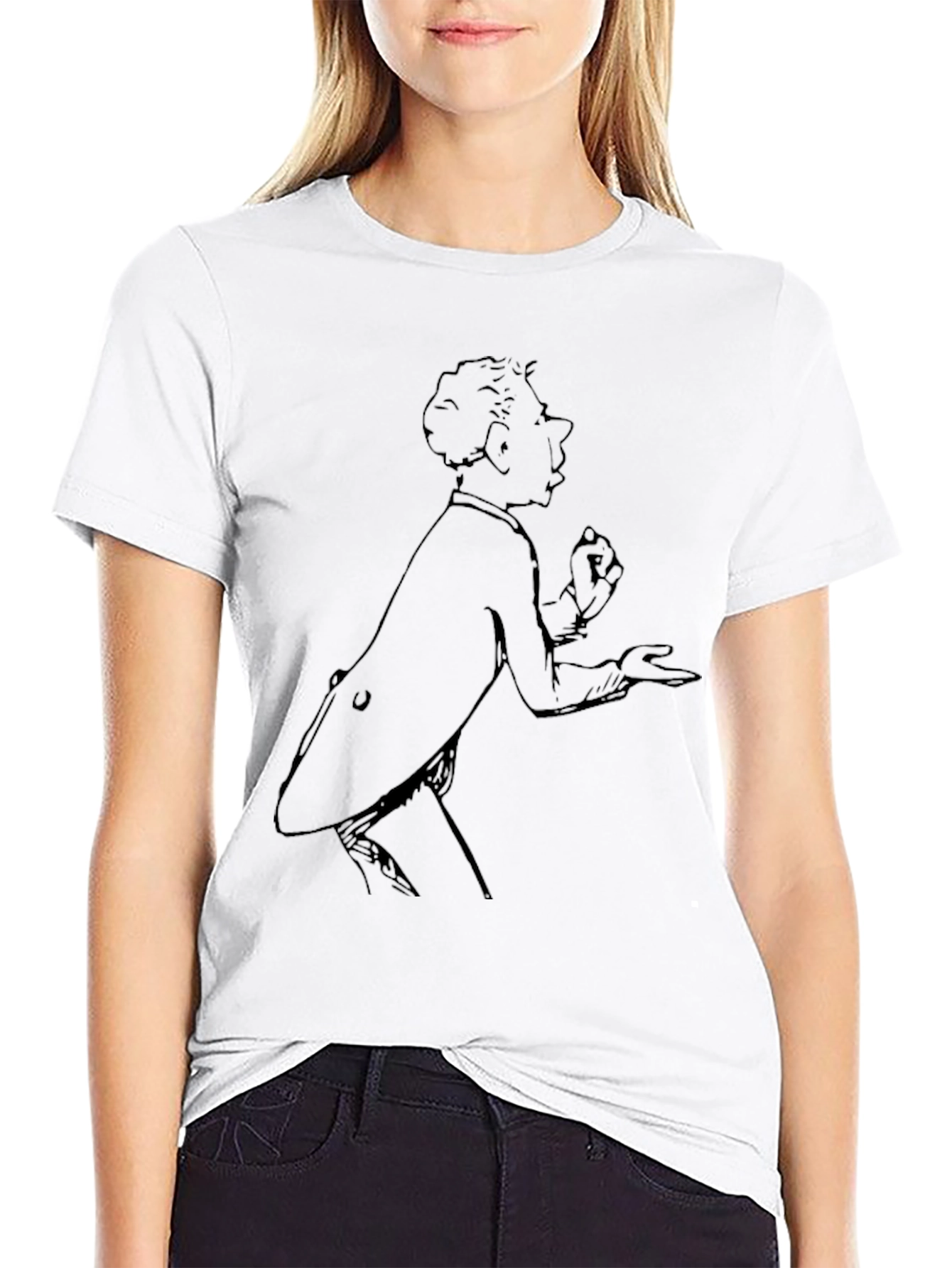 Black Vintage Comic Character Black T-Shirt view 9