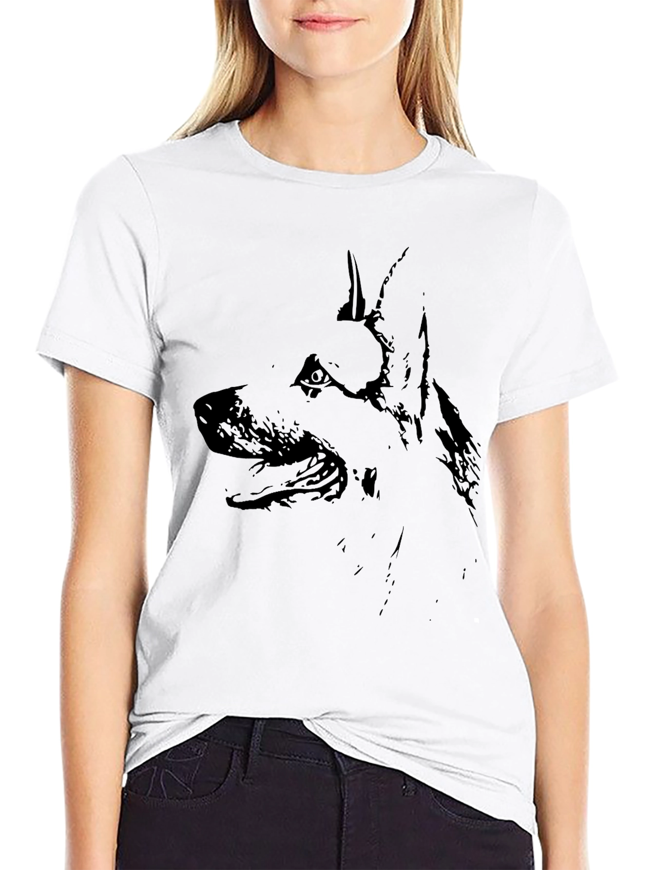 Black Black Dog Silhouette T-Shirt view 9