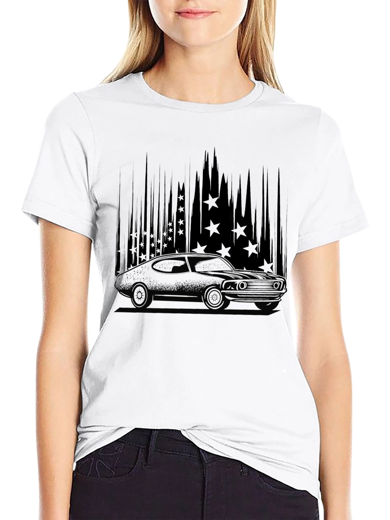 Black Vintage Car Graphic T-Shirt - Classic Style view 9