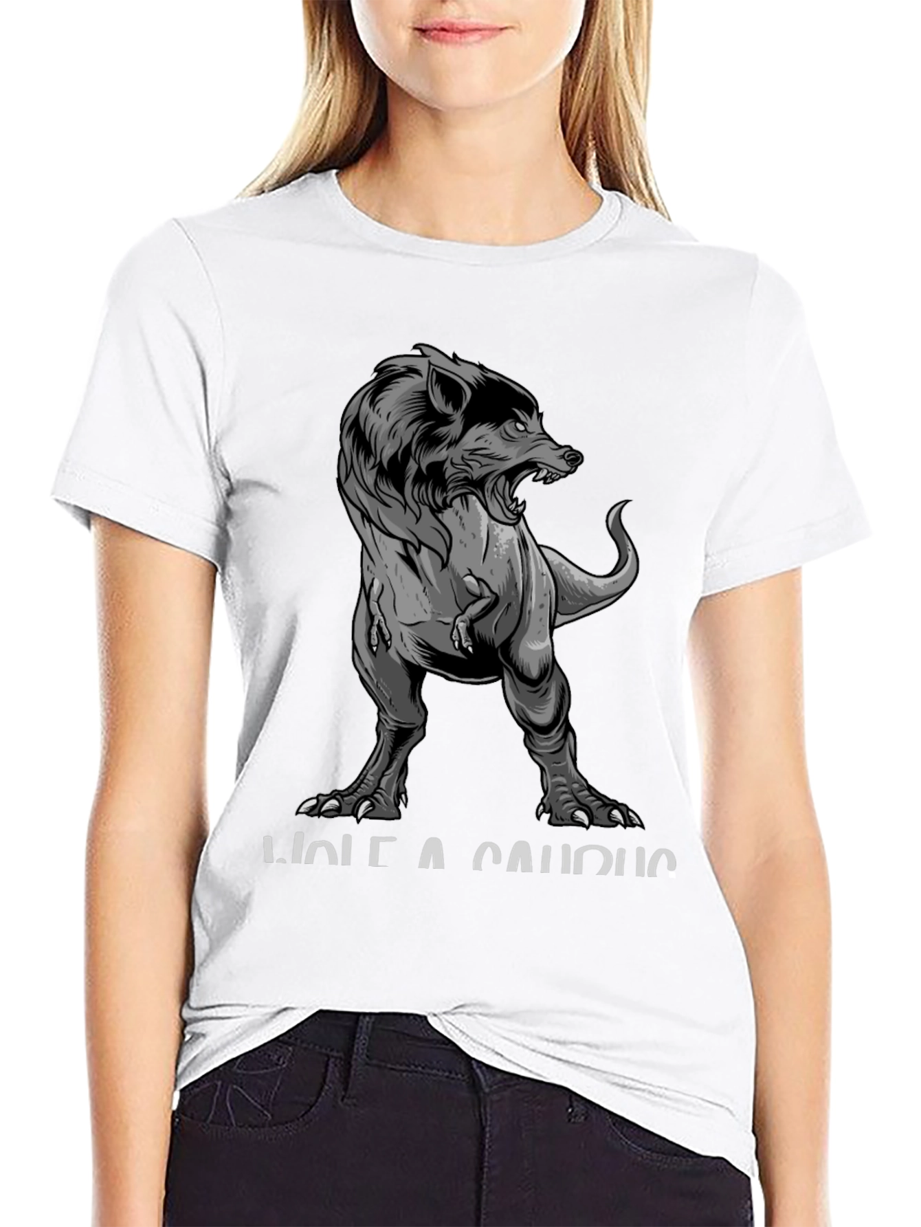 Black Wolf-a-Saurus T-Shirt view 9