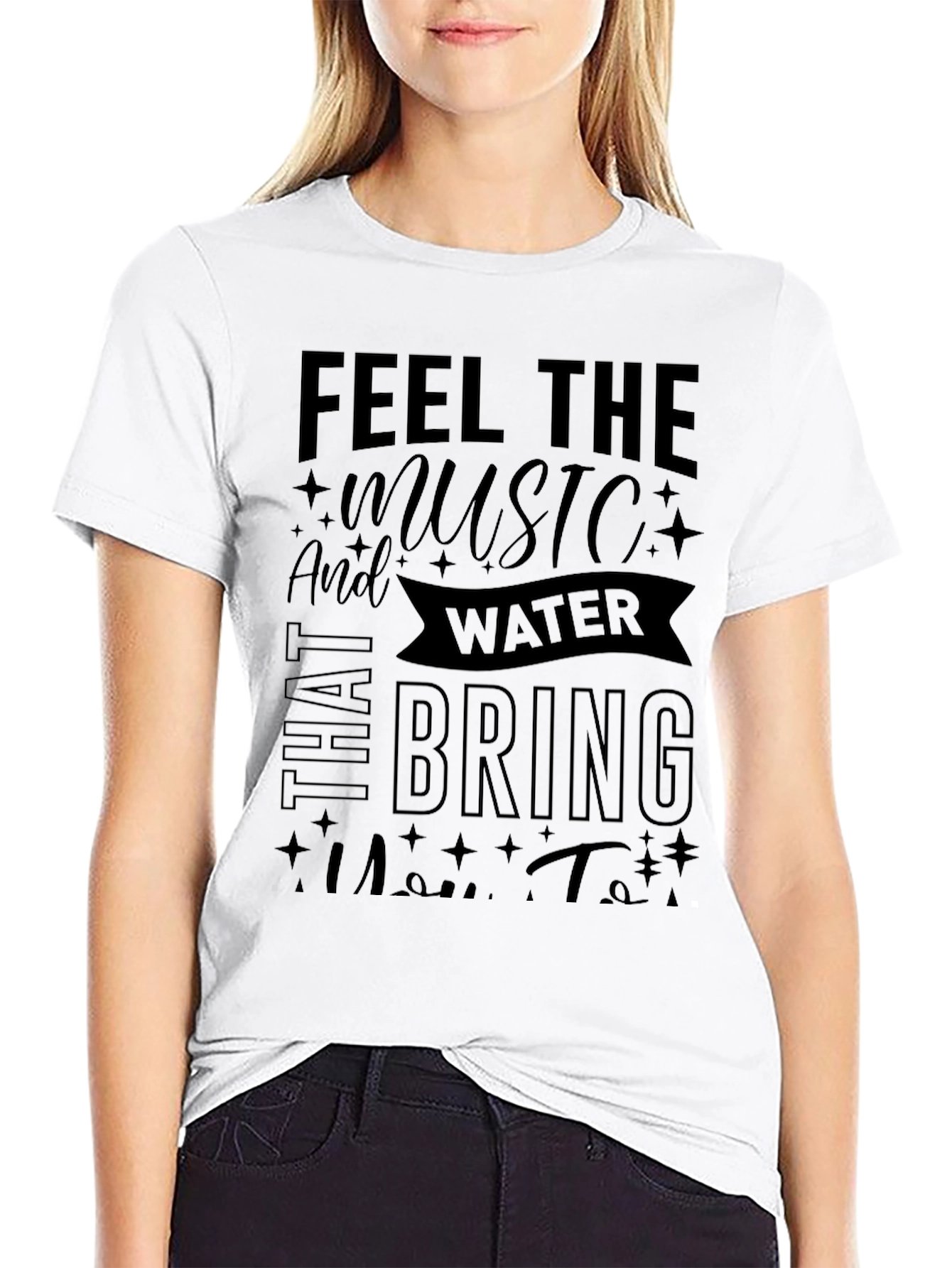 Black Feel the Music Water T-Shirt view 9