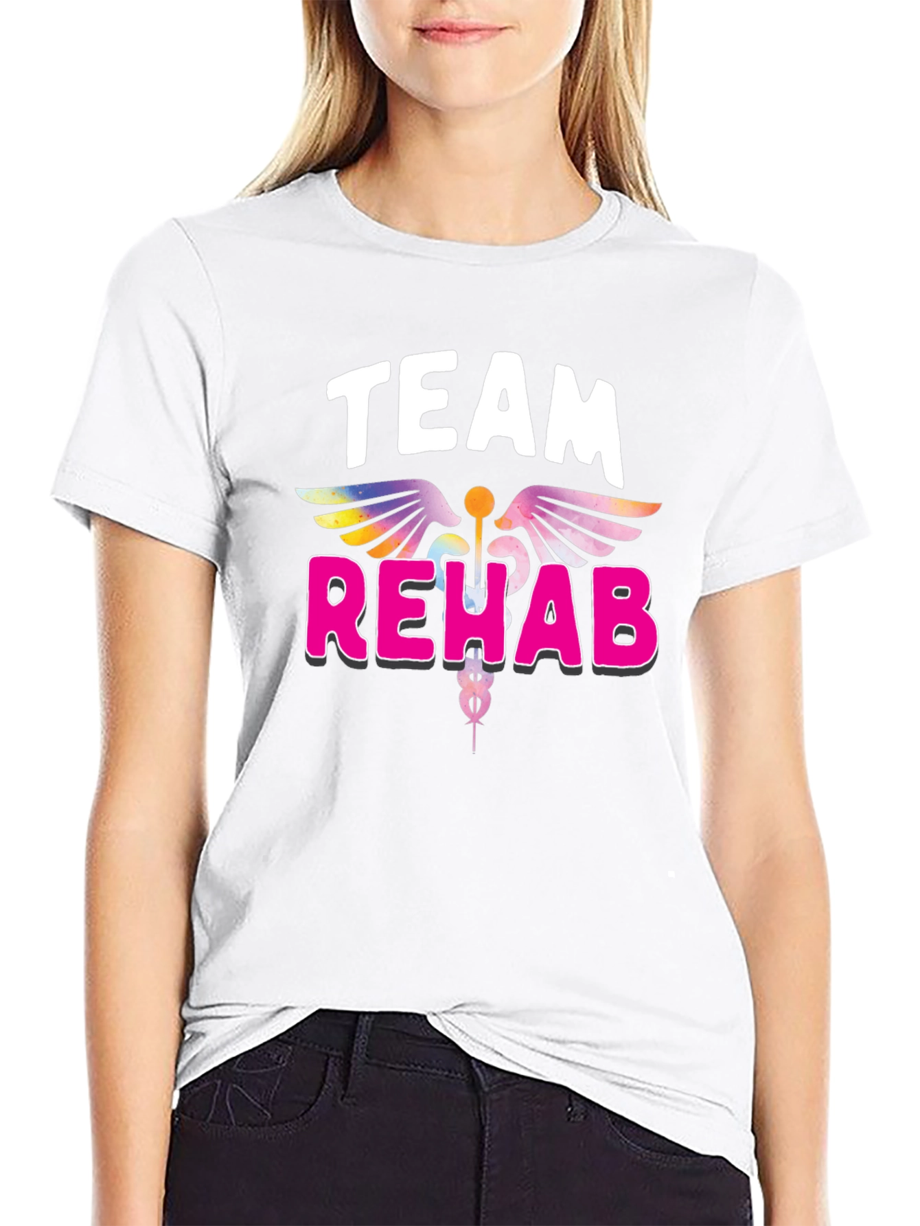 Black Team Rehab T-Shirt - Physical Therapy Tee view 9