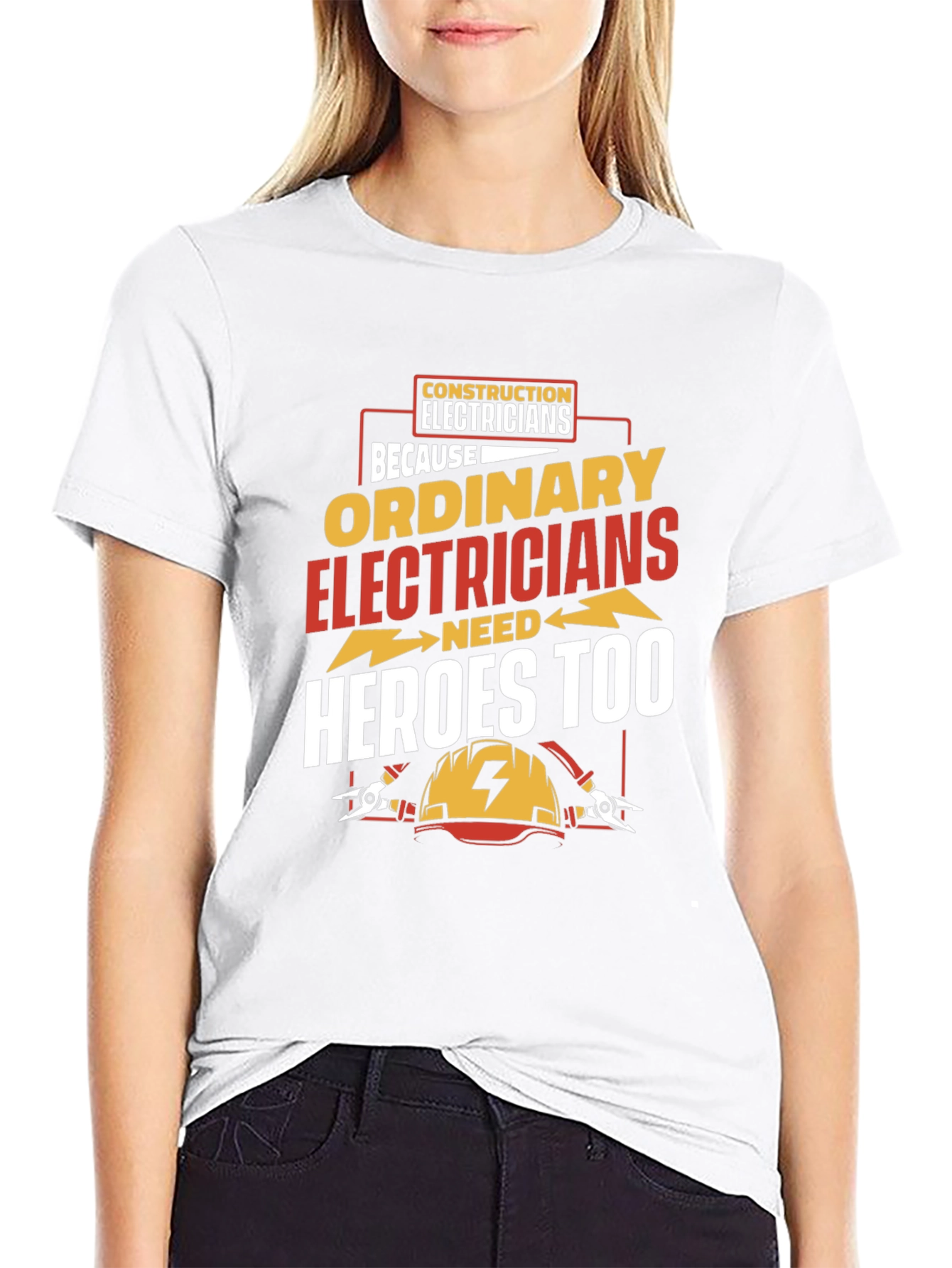 Black Electrician Hero T-Shirt - Construction Electricians Tee view 9