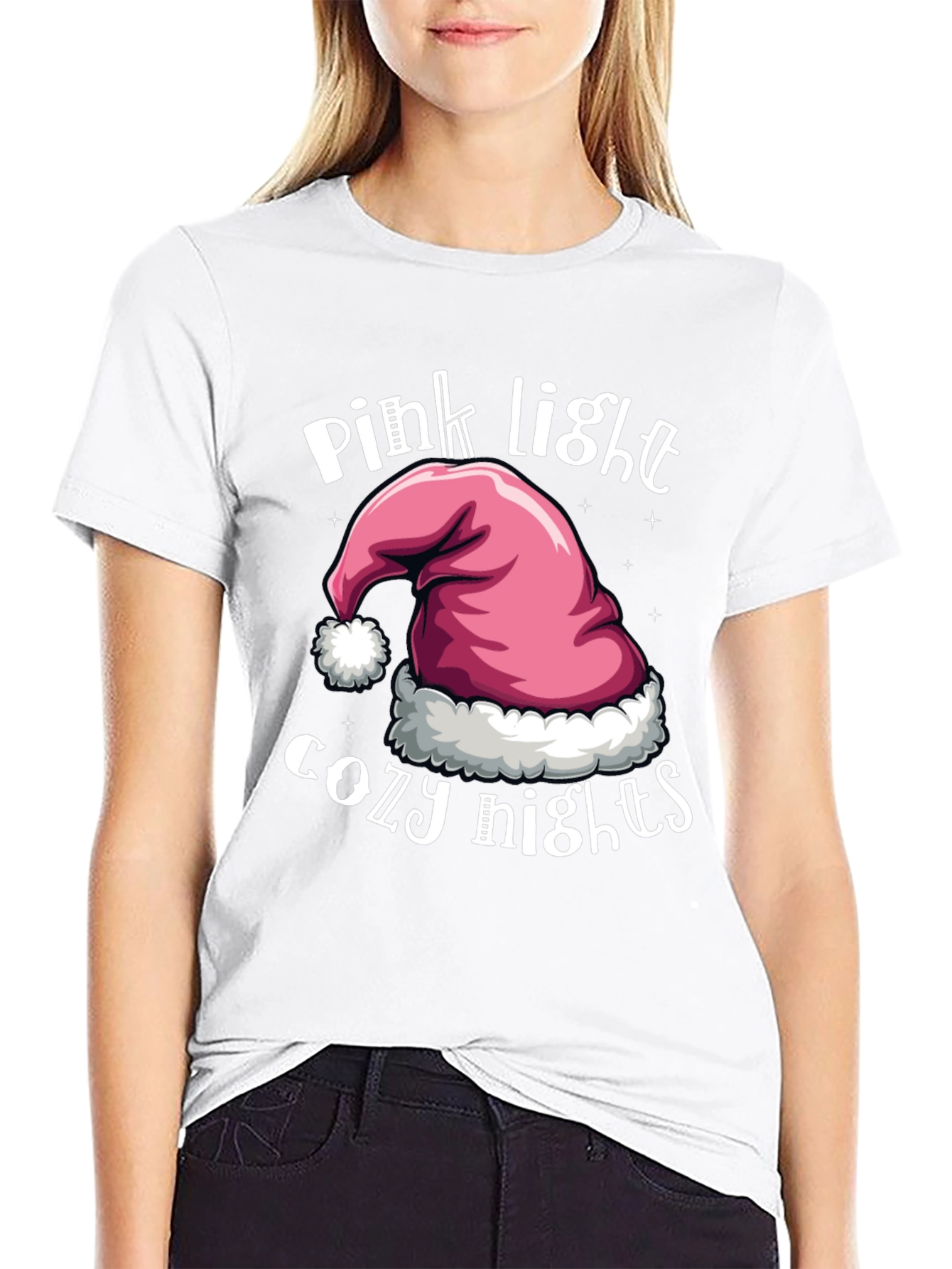 Black Pink Light Cozy Nights T-Shirt - Holiday Season view 9