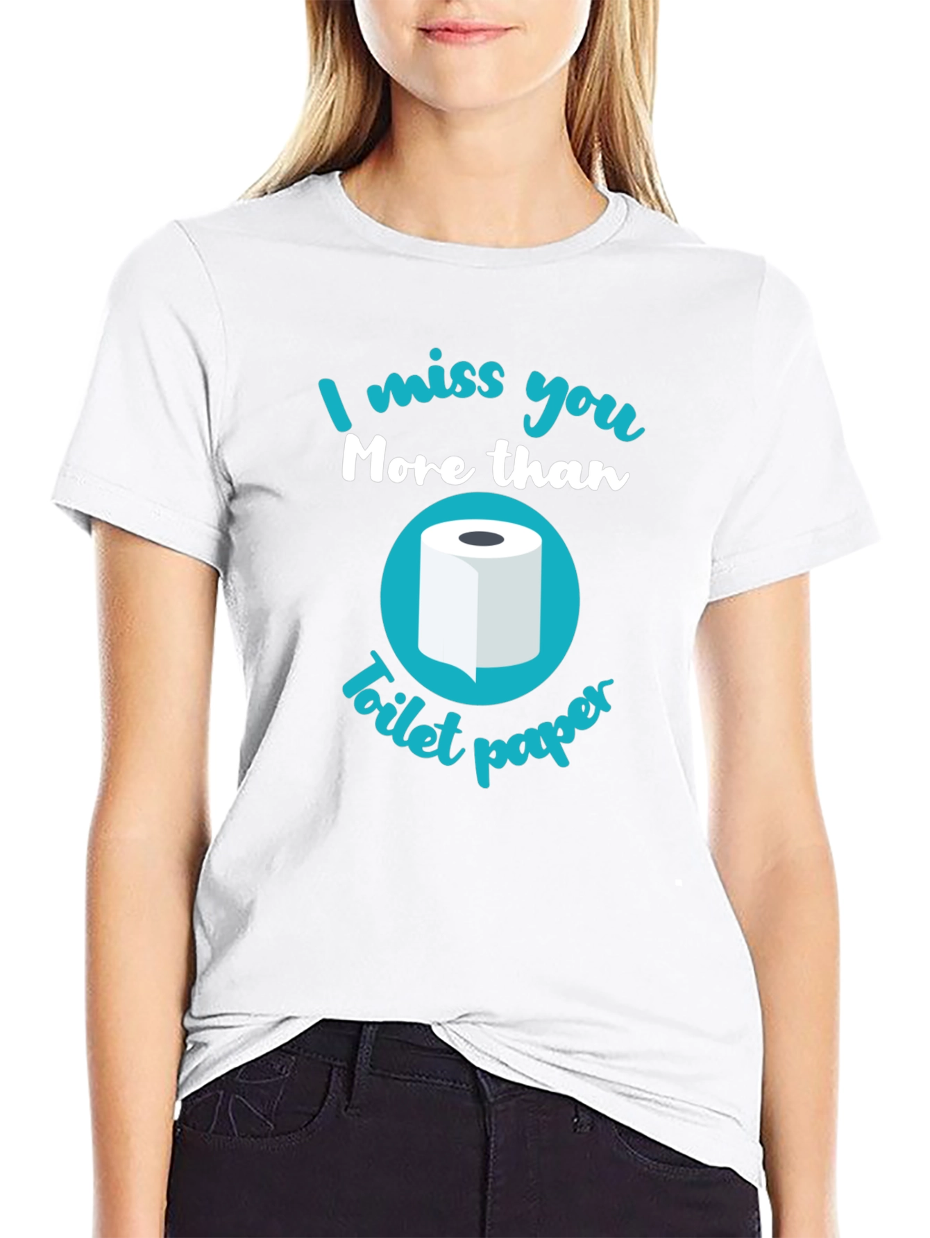Black Funny Toilet Paper Graphic T-Shirt view 9