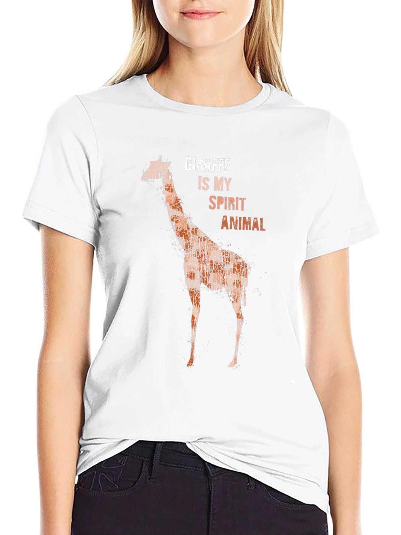 Black Giraffe Spirit Animal Graphic T-Shirt view 9