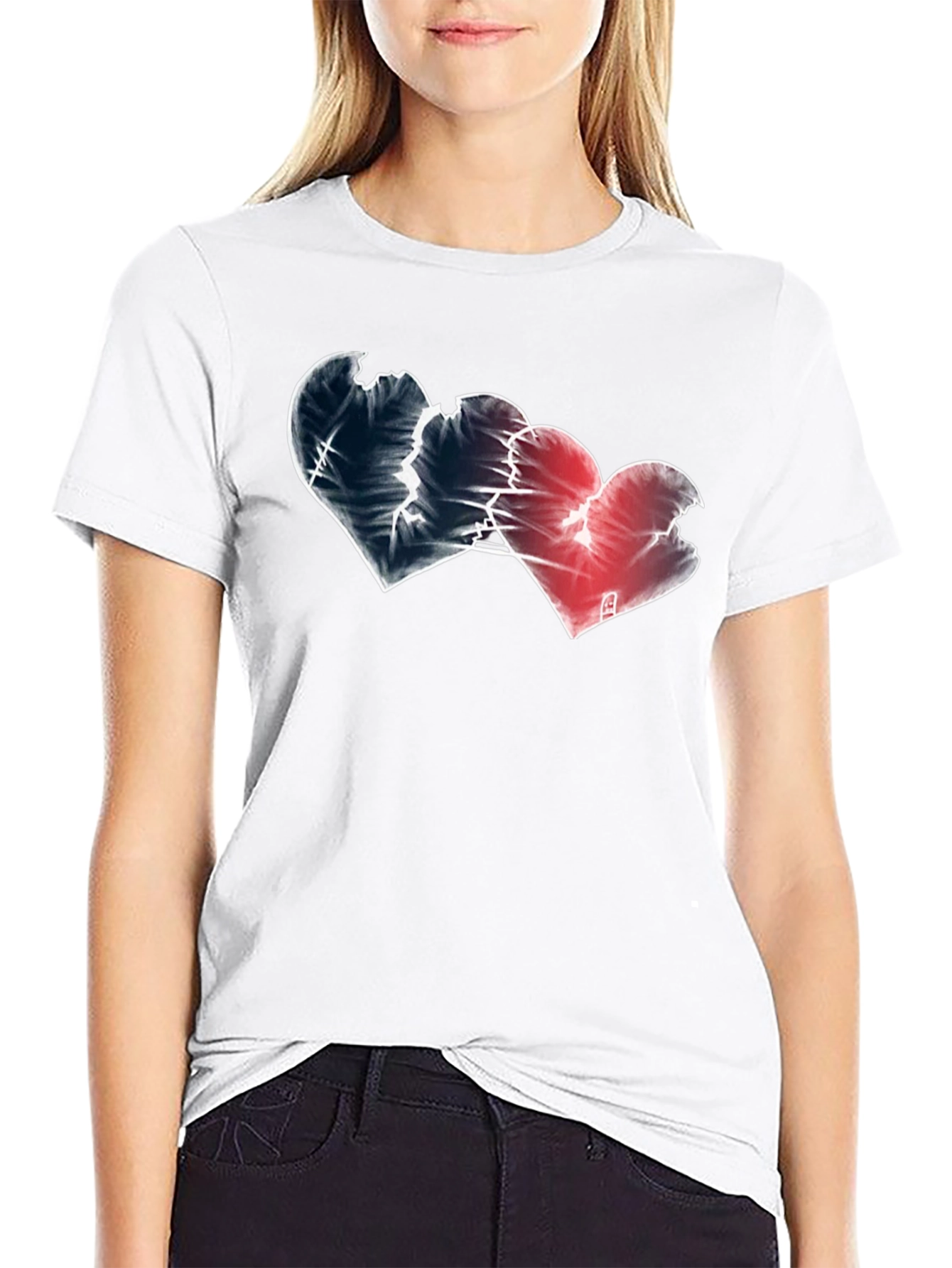 Black Broken Hearts Graphic Tee - Black view 9