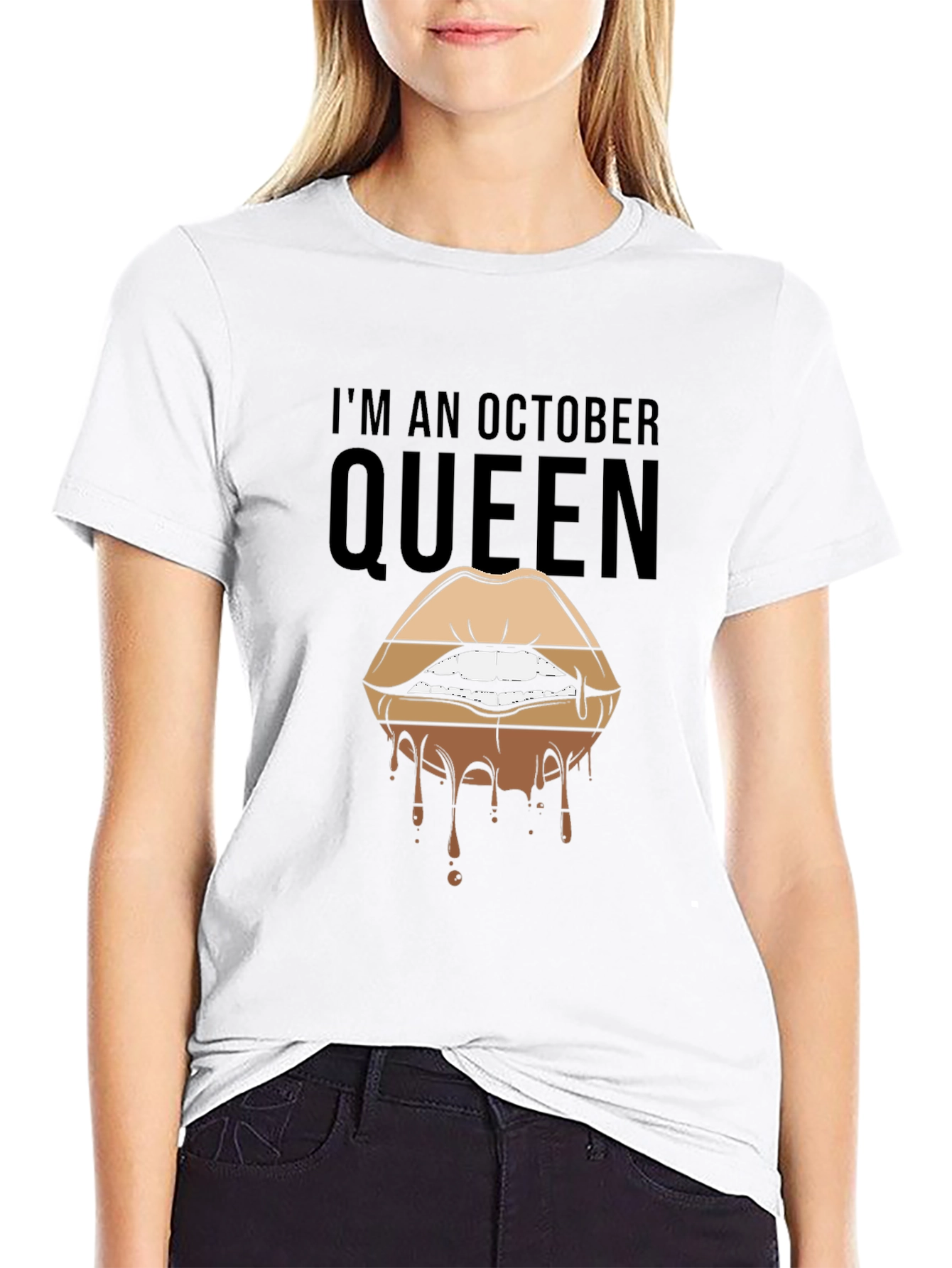 Black October Queen Lips Graphic T-Shirt - Black view 9