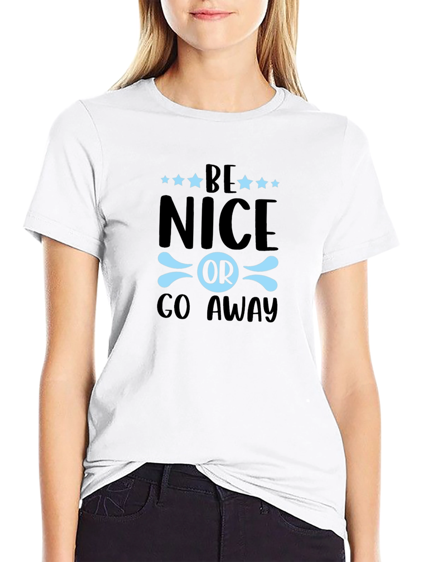 Black Be Nice Or Go Away Graphic T-Shirt - Black view 9