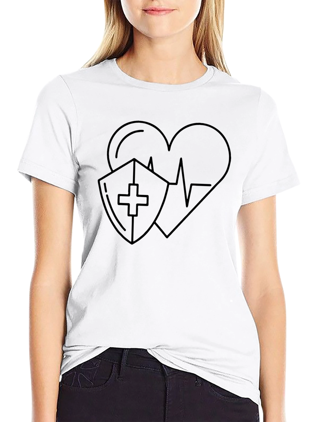 Black Heart Shield T-Shirt - Stylish Protection view 9