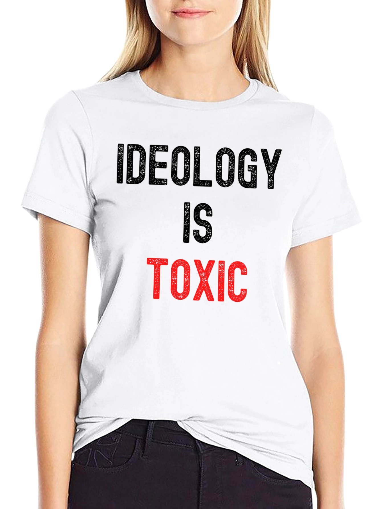 Black Ideology is Toxic Graphic Tee - Anti-Ideology Statement Shirt view 9