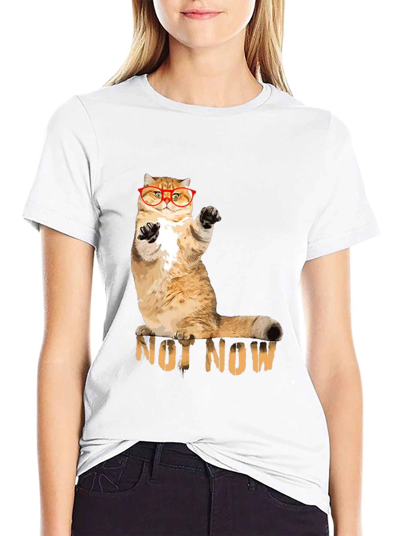 Black Not Now Cat T-Shirt - Funny Cat Lover Tee view 9