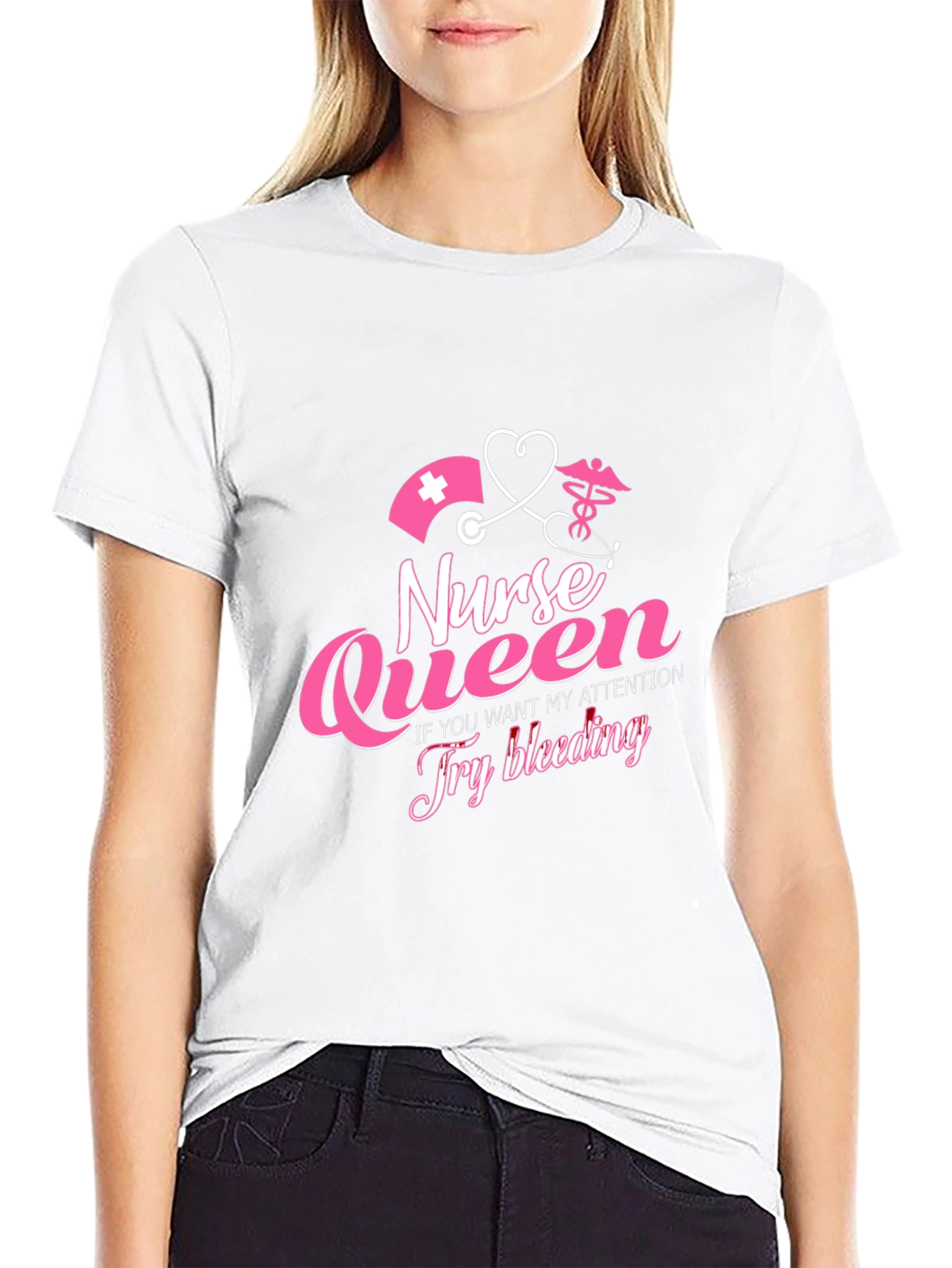 Black Nurse Queen Funny Graphic T-Shirt view 9