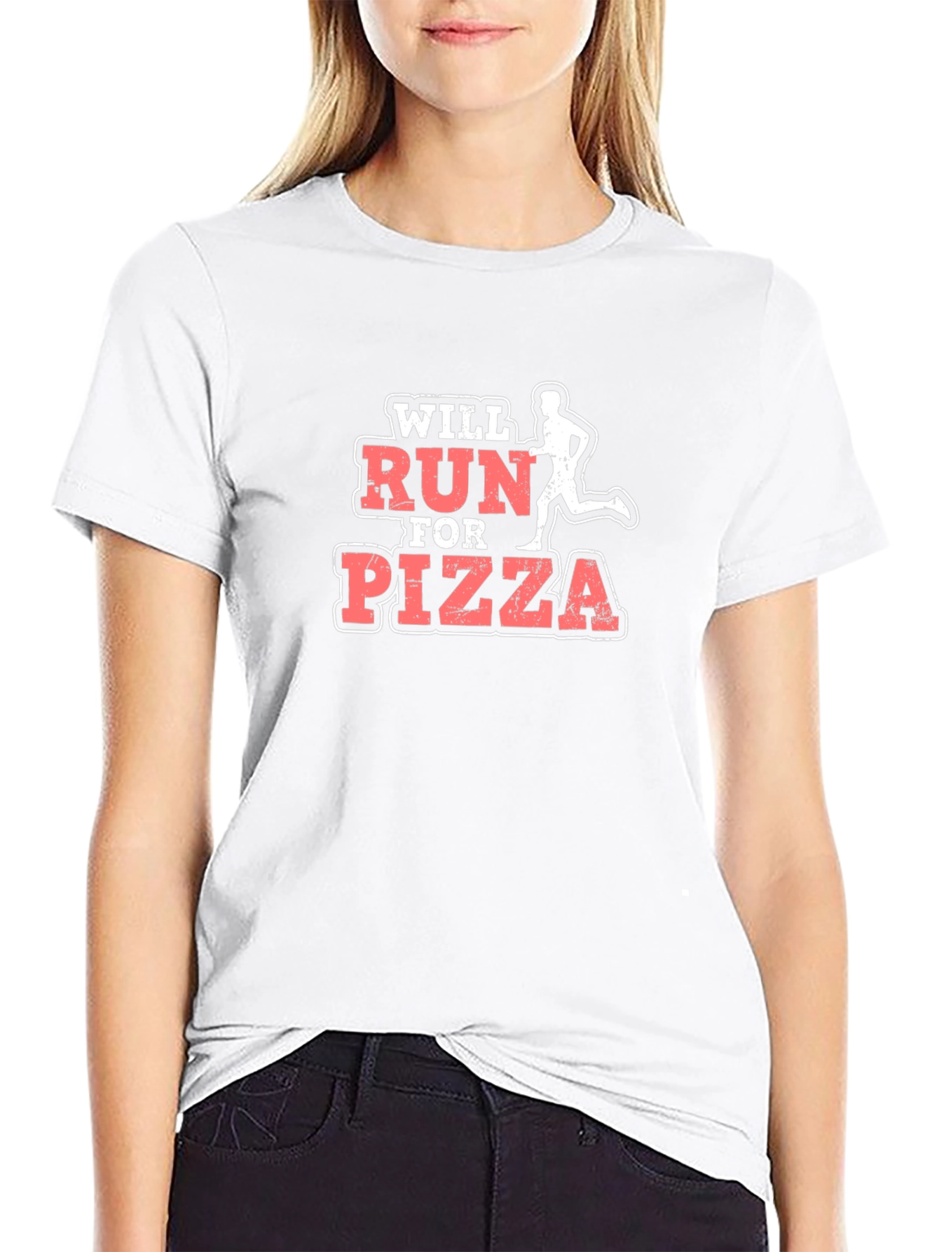 Black Will Run for Pizza Funny Graphic Tee view 9