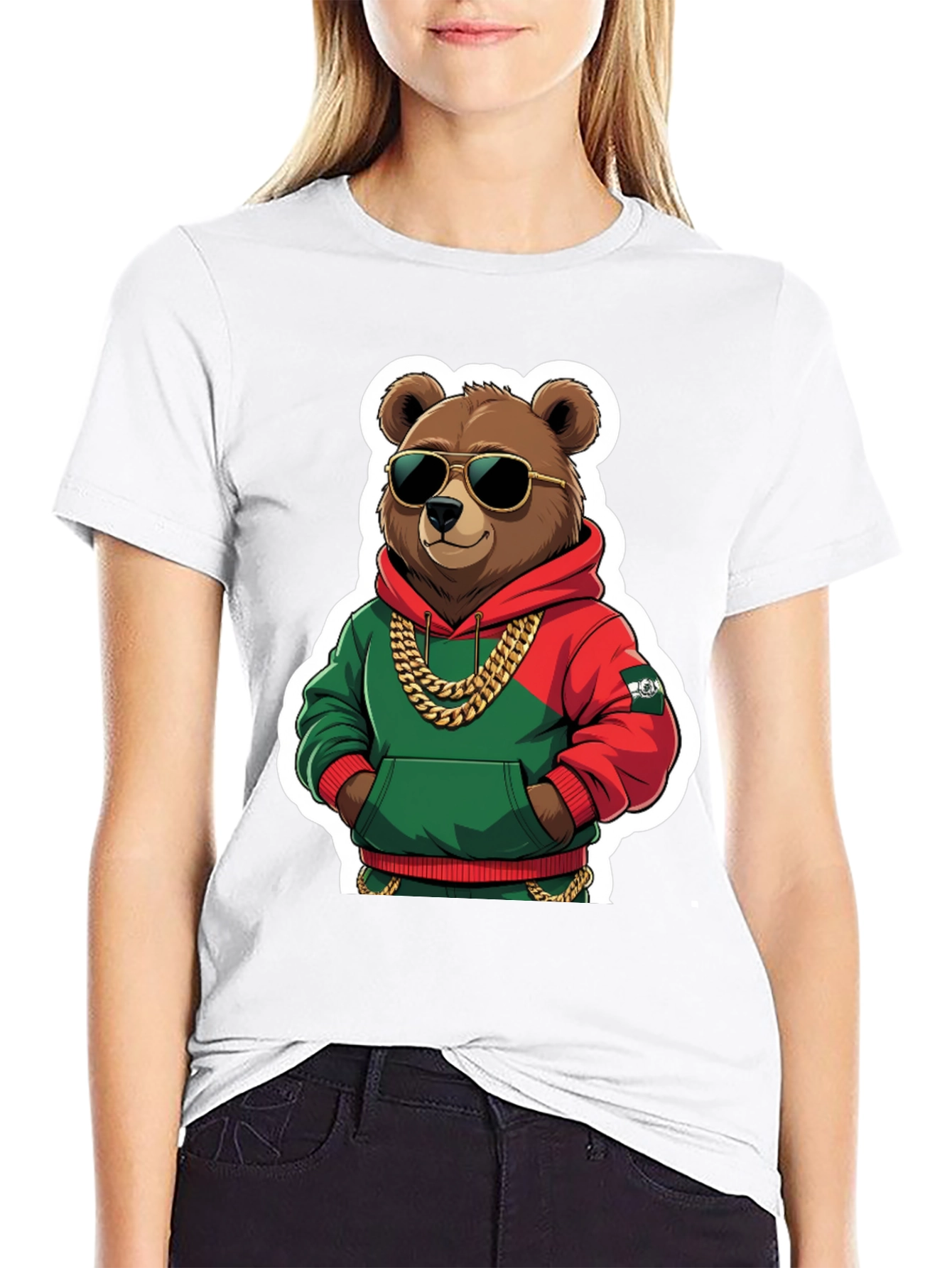 Black Cool Bear T-Shirt - Hip Hop Style view 9