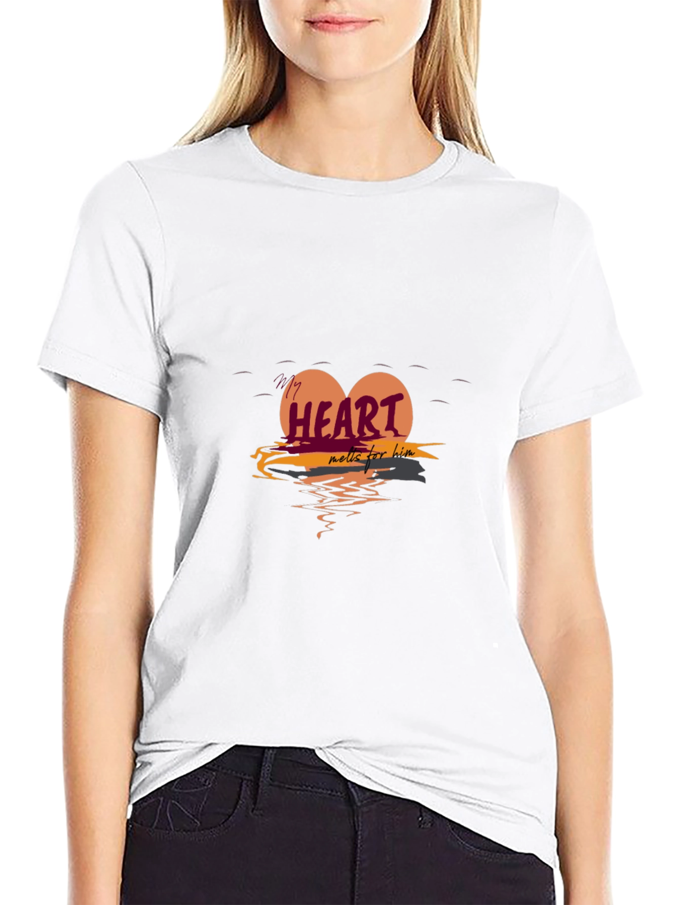 Black Heart Melts For Him Graphic Tee view 9