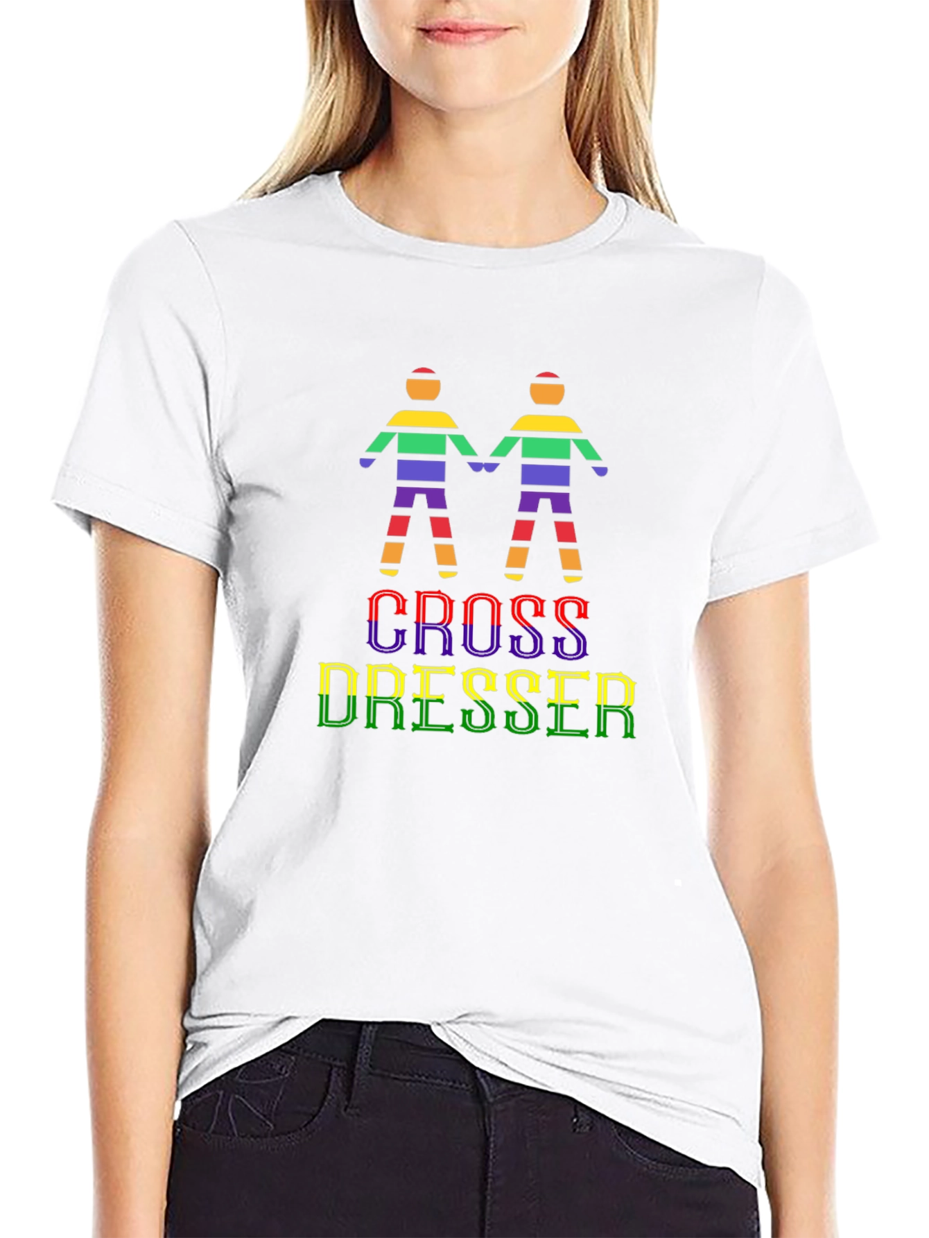 Black Cross Dresser Pride T-Shirt - LGBTQ+ Graphic Tee view 9