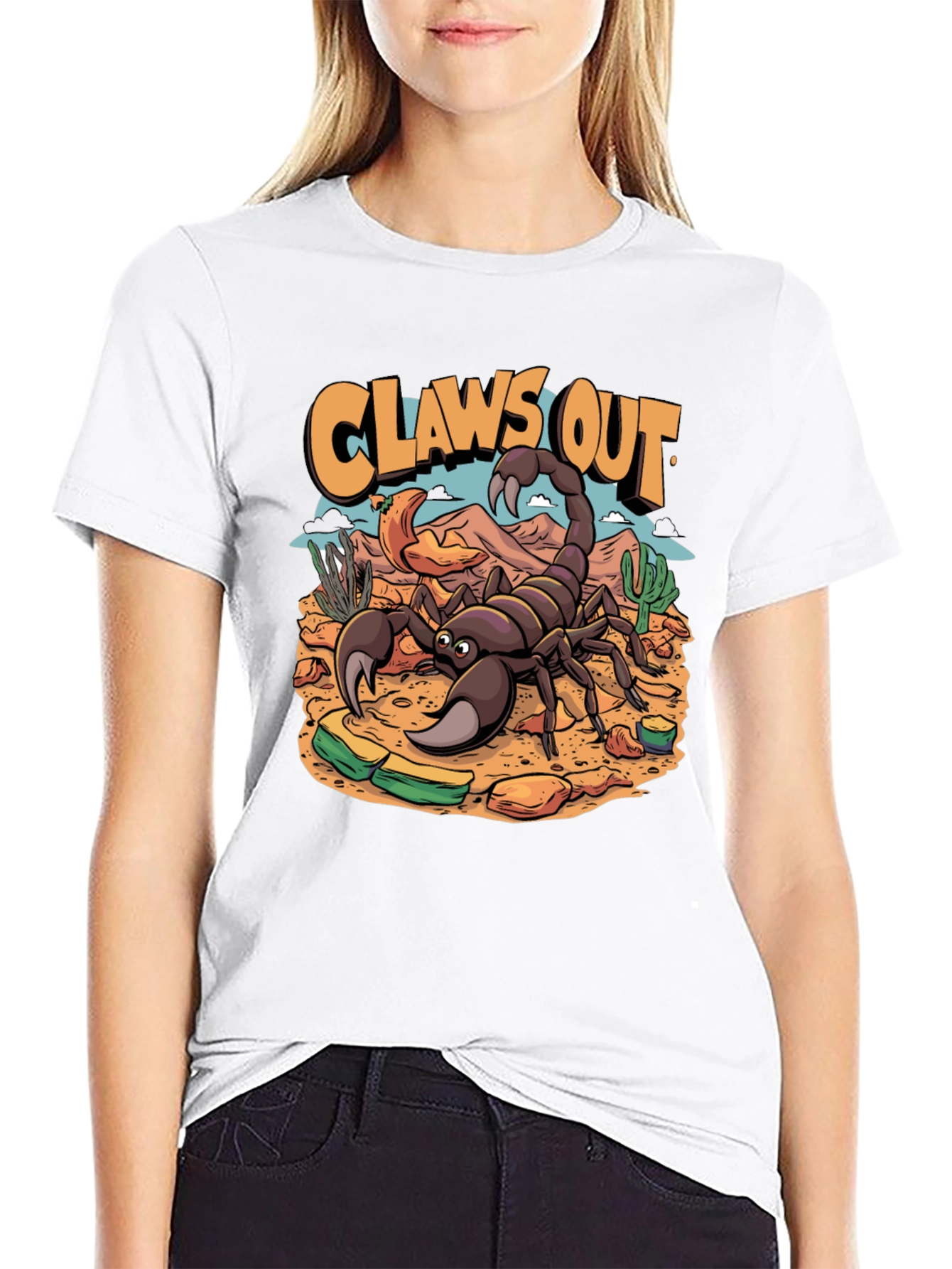 Black Claws Out Scorpion T-Shirt - Desert Design view 9