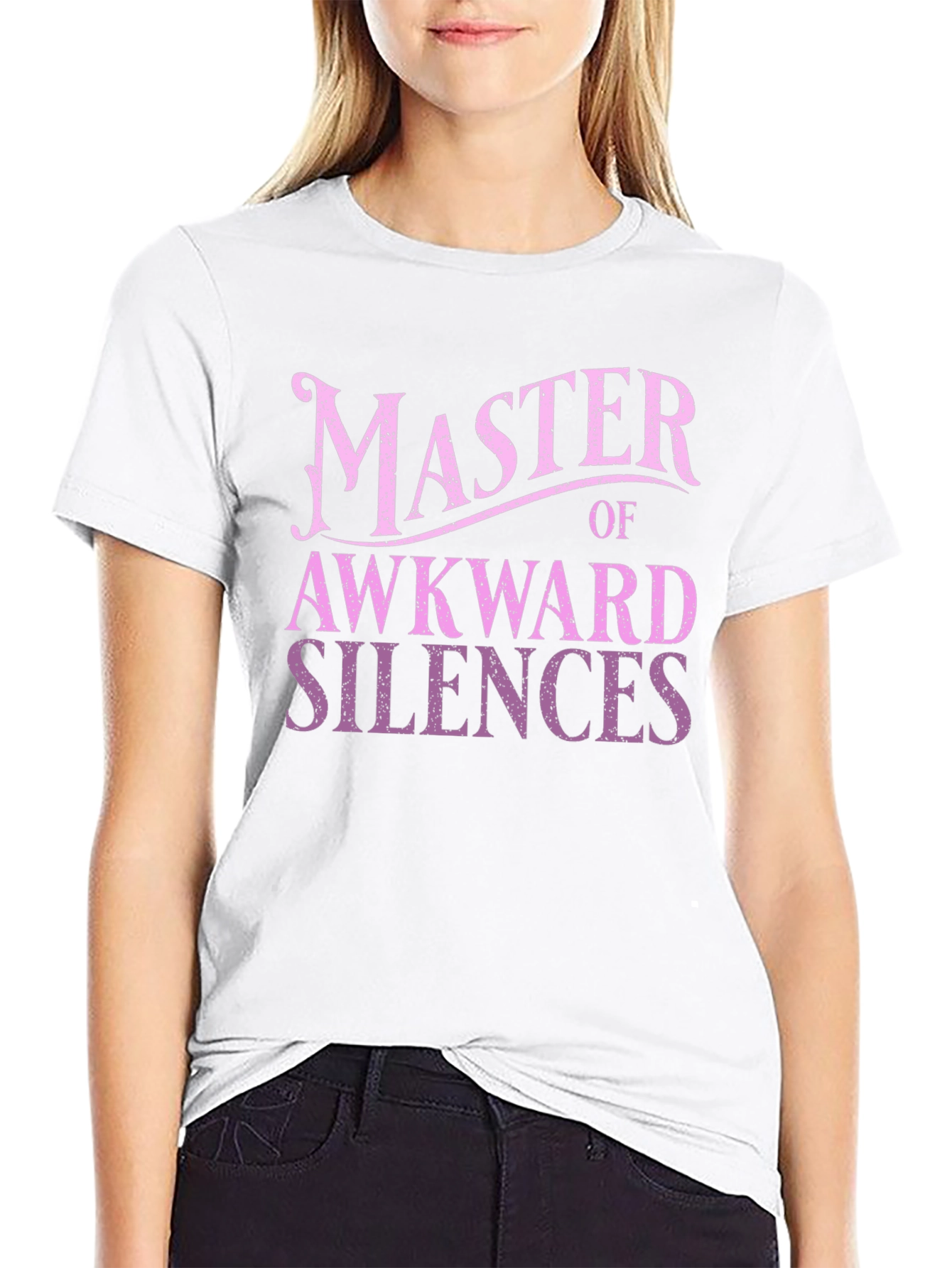 Black Master of Awkward Silences T-Shirt - Funny Graphic Tee view 9
