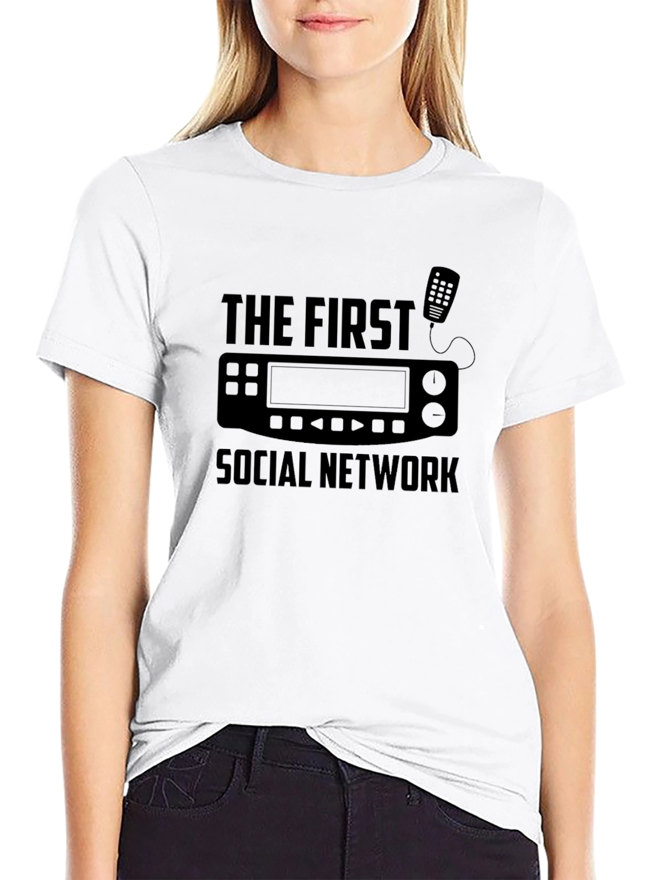 Black The First Social Network T-Shirt - Ham Radio Operator Tee view 9