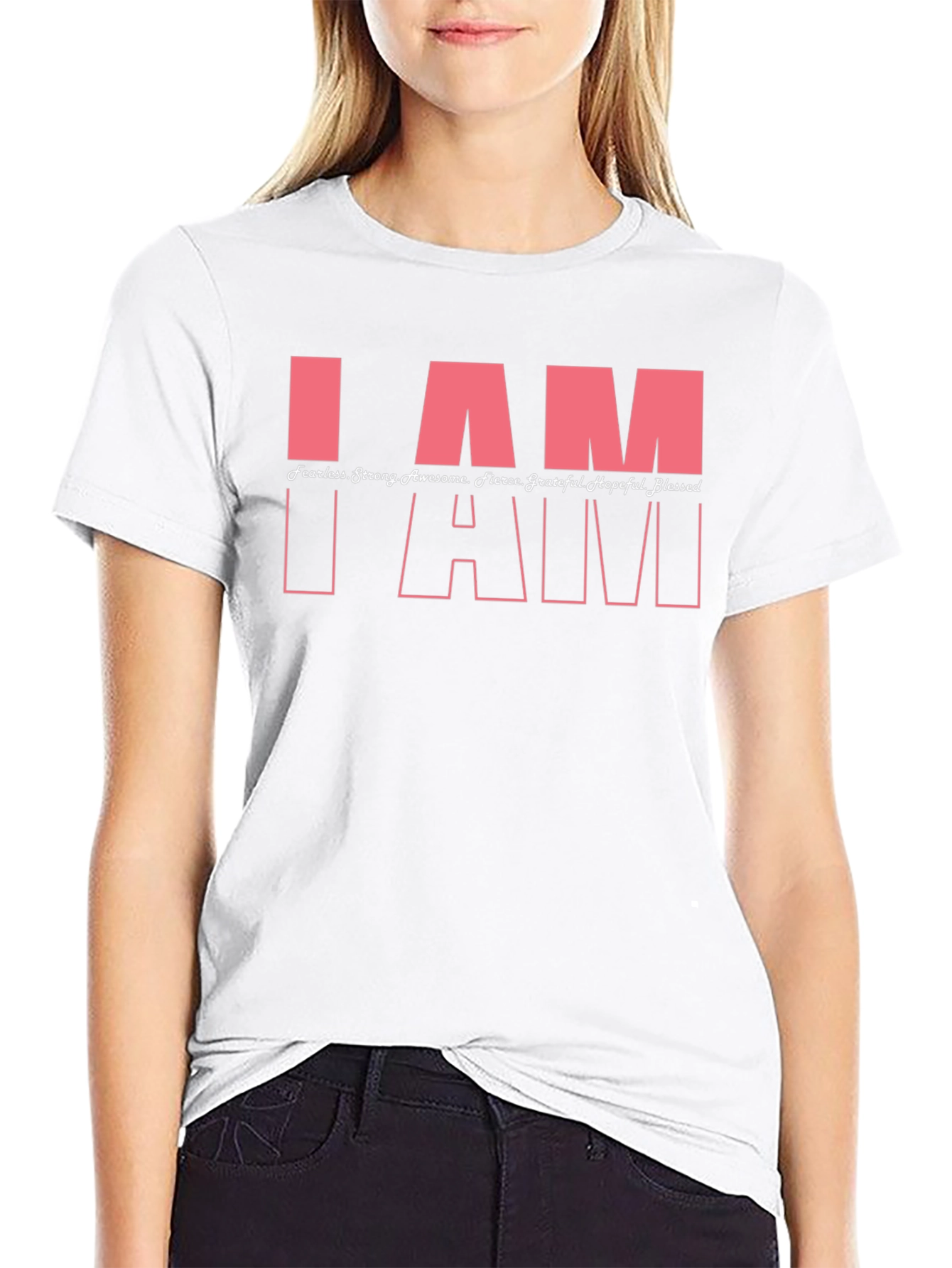 Black Empowering I AM T-Shirt - Black view 9