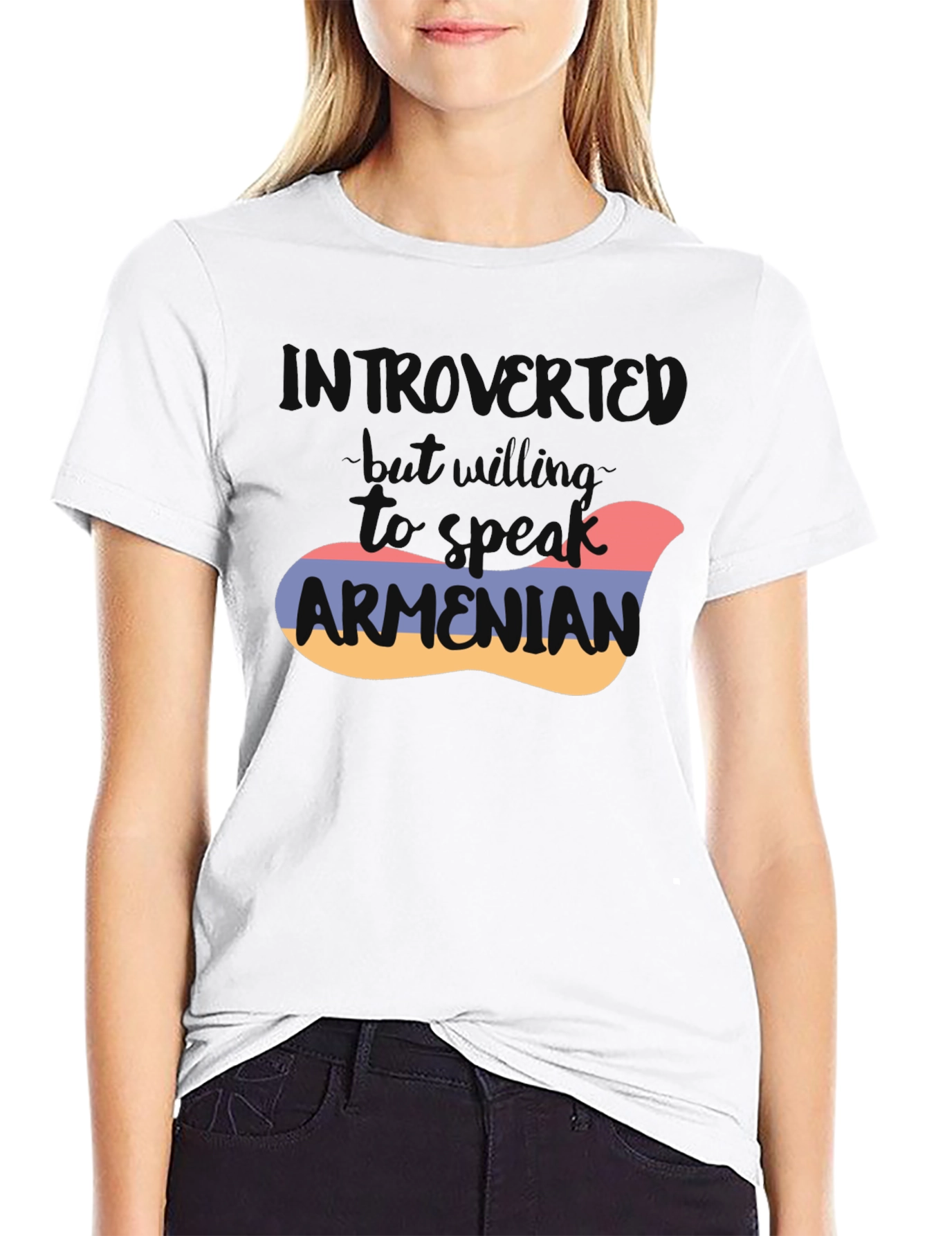 Black Introvert Armenian Flag T-Shirt view 9